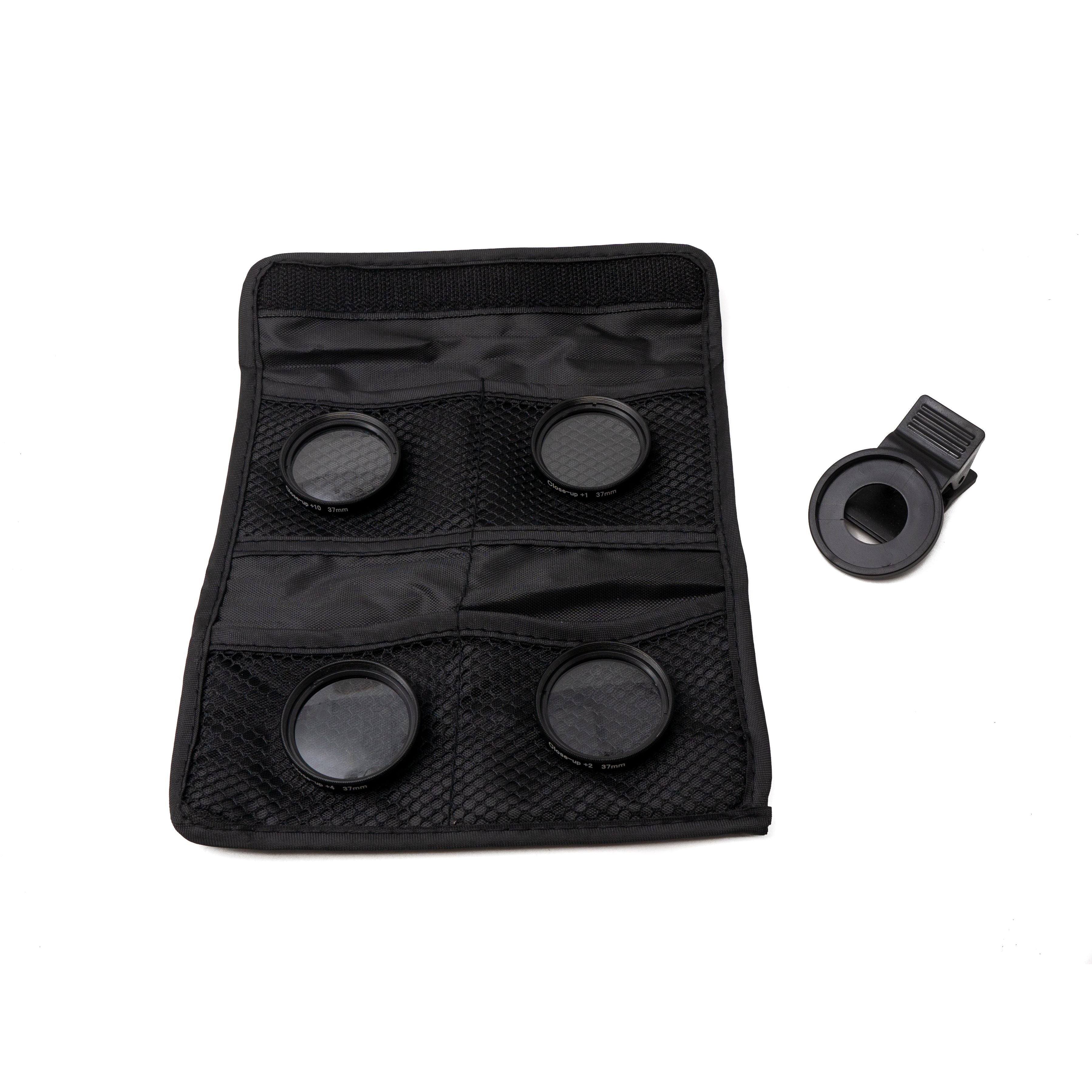 Makro Linse Set Zoom Close Up Filter Kit Mit Clip Tasche Schwarz Für Smartphone Fotografie