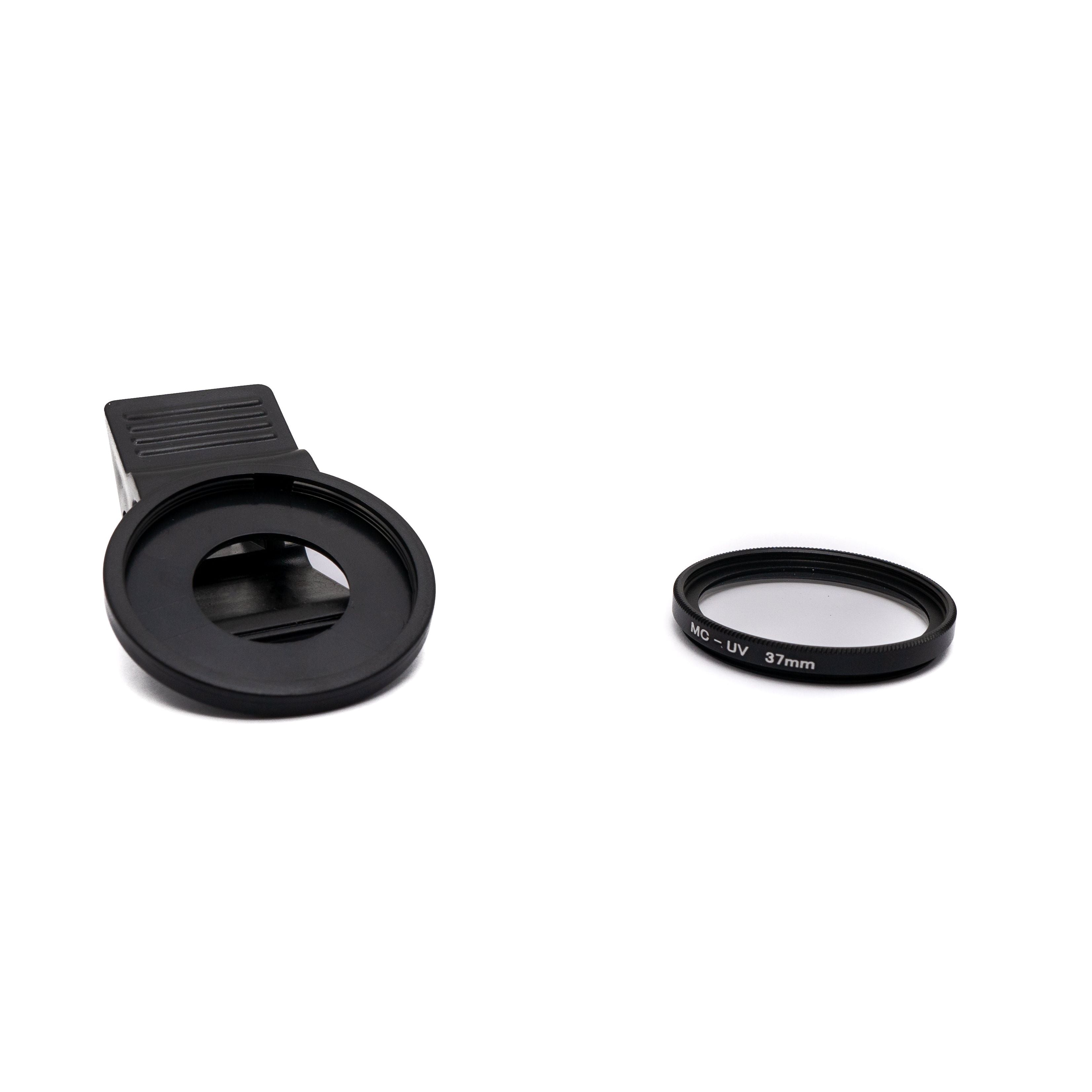UV Filter 37 mm Zweifach Beschichtet Slim Clip Linse Für Smartphones Schwarz Kompakt