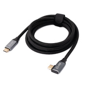 USB C Kabel 100W USB 3.1 Gen 2 2 m Winkel Stecker Zu Stecker Geflochten Schwarz Mit Schnellladung