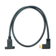 SYSTEM-S USB 3.1 Kabel 50 cm Typ C Winkelstecker Zu Panel-Mount Buchse Schwarz – Kompakte, Robuste USB-C Verbindung