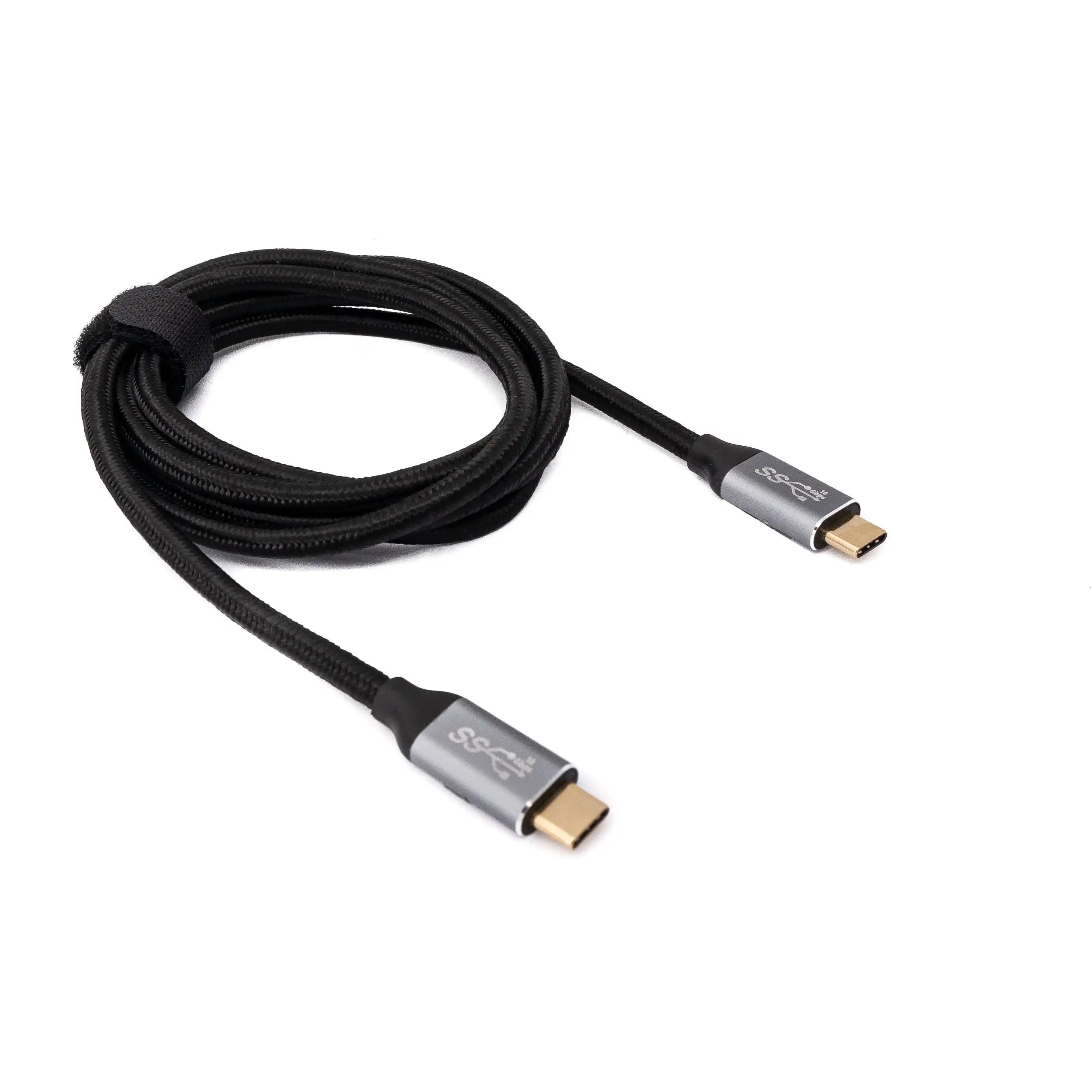 USB 3.1 Gen 2 100W Kabel Typ C Zu Typ C Geflochten Schwarz 150 Cm Hochwertiges Ladenkabel