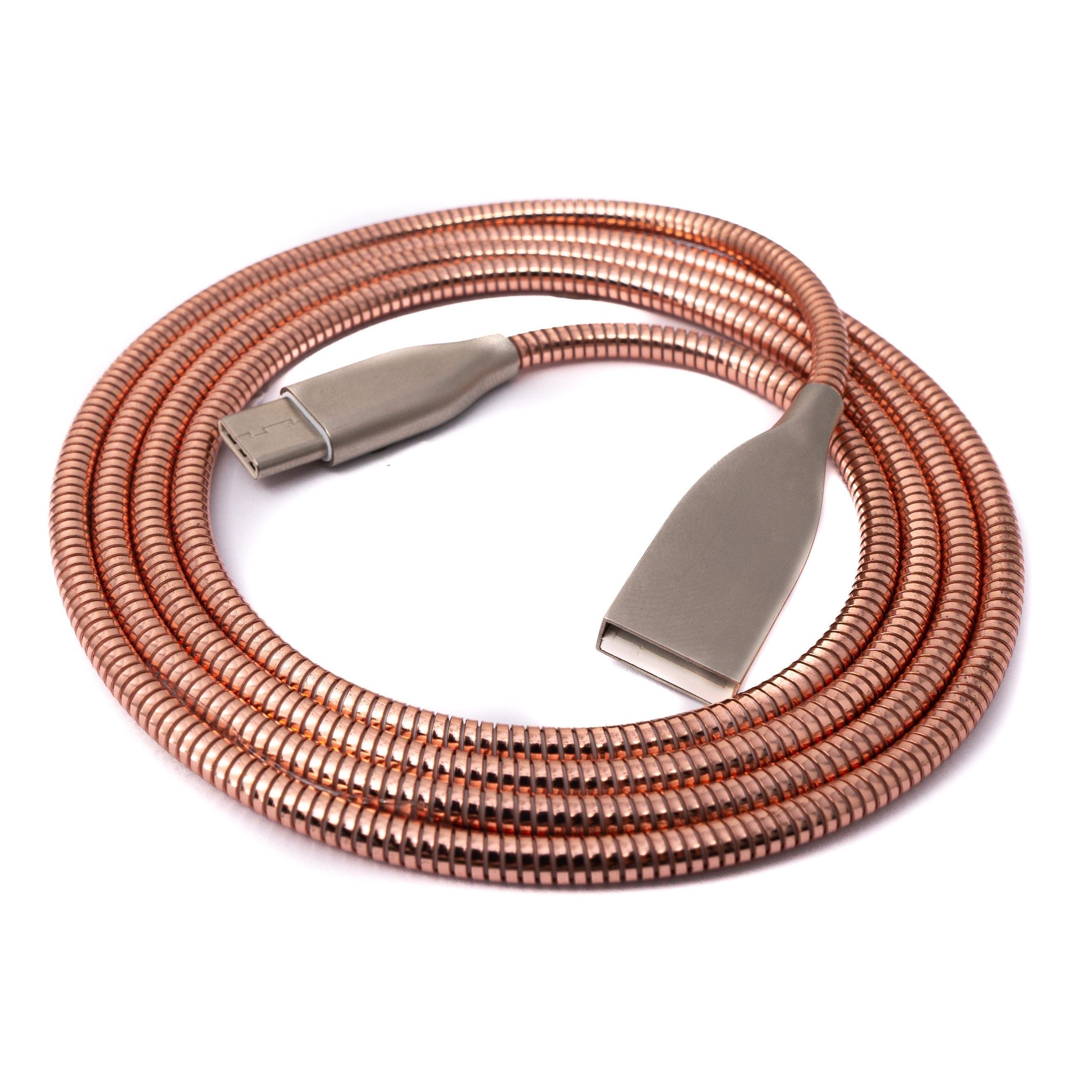 System-S USB C Zu USB A Kabel Pink 100 Cm Mit Metall Feder High Speed USB 3.1 Kabel