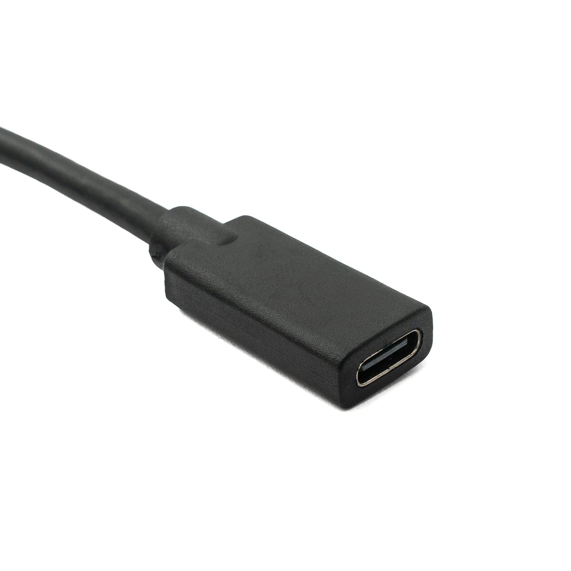 SYSTEM-S USB 3.1 Gen 2 100W Kabel 1,8 m Typ C Stecker zu Buchse Schraube Winkel in Schwarz