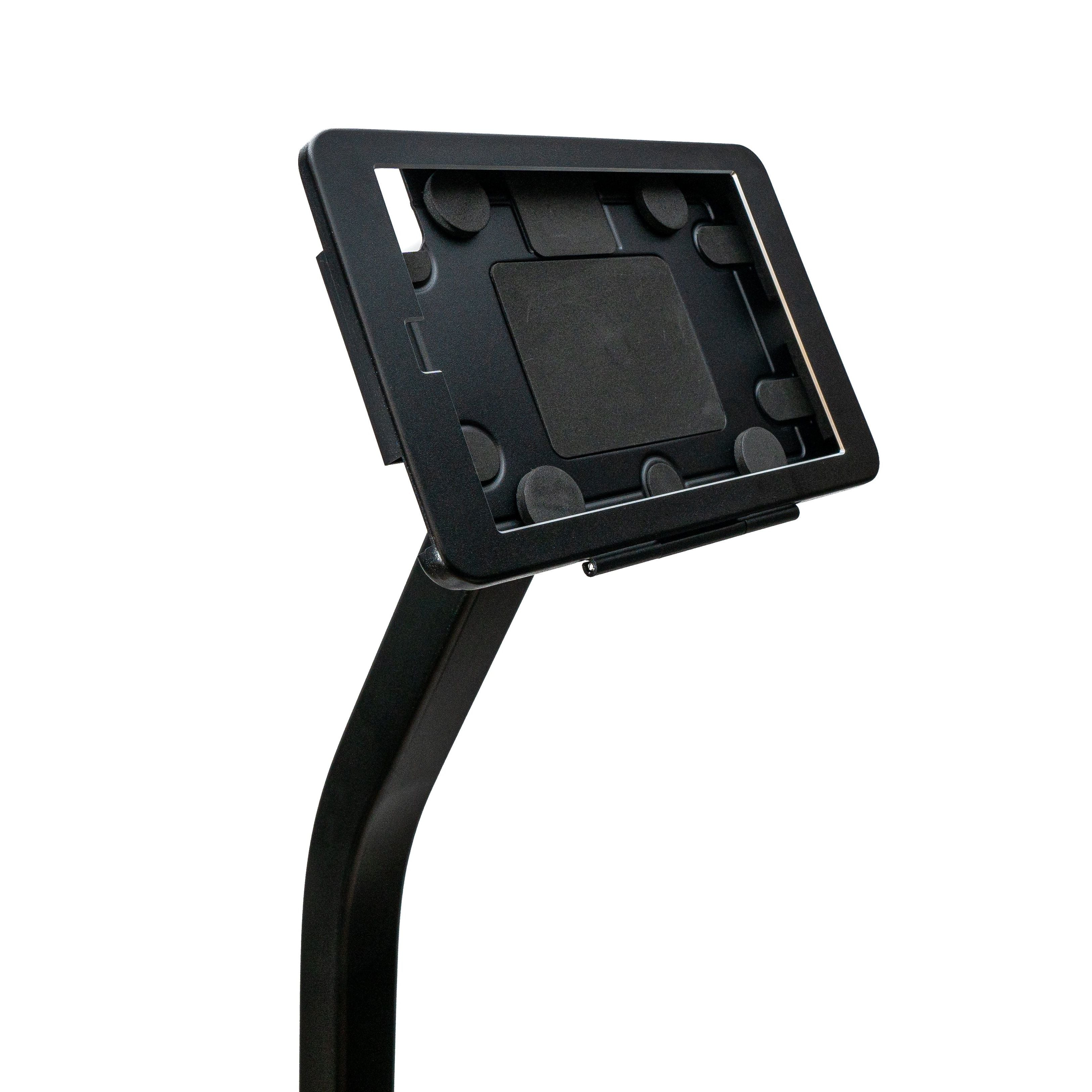 System-S Bodenständer - Neigbare Abschließbare Halterung Für iPad Mini 6 2021 Schwarz 120 cm Höhe