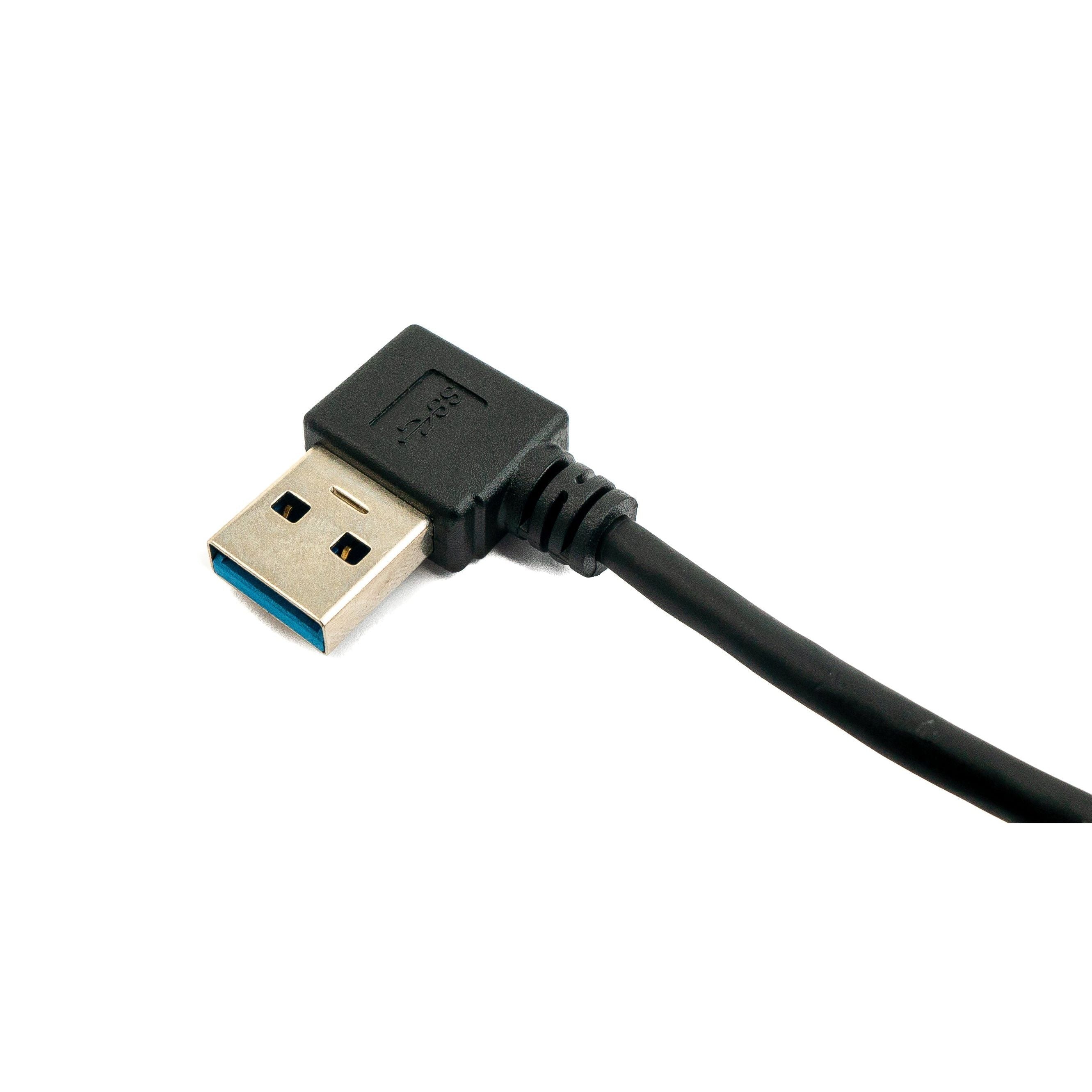 USB 3.1 Kabel Typ C zu Typ A Linker Winkel 1 m Schwarz Superspeed 5 Gbit/s Hochwertiges Kabel
