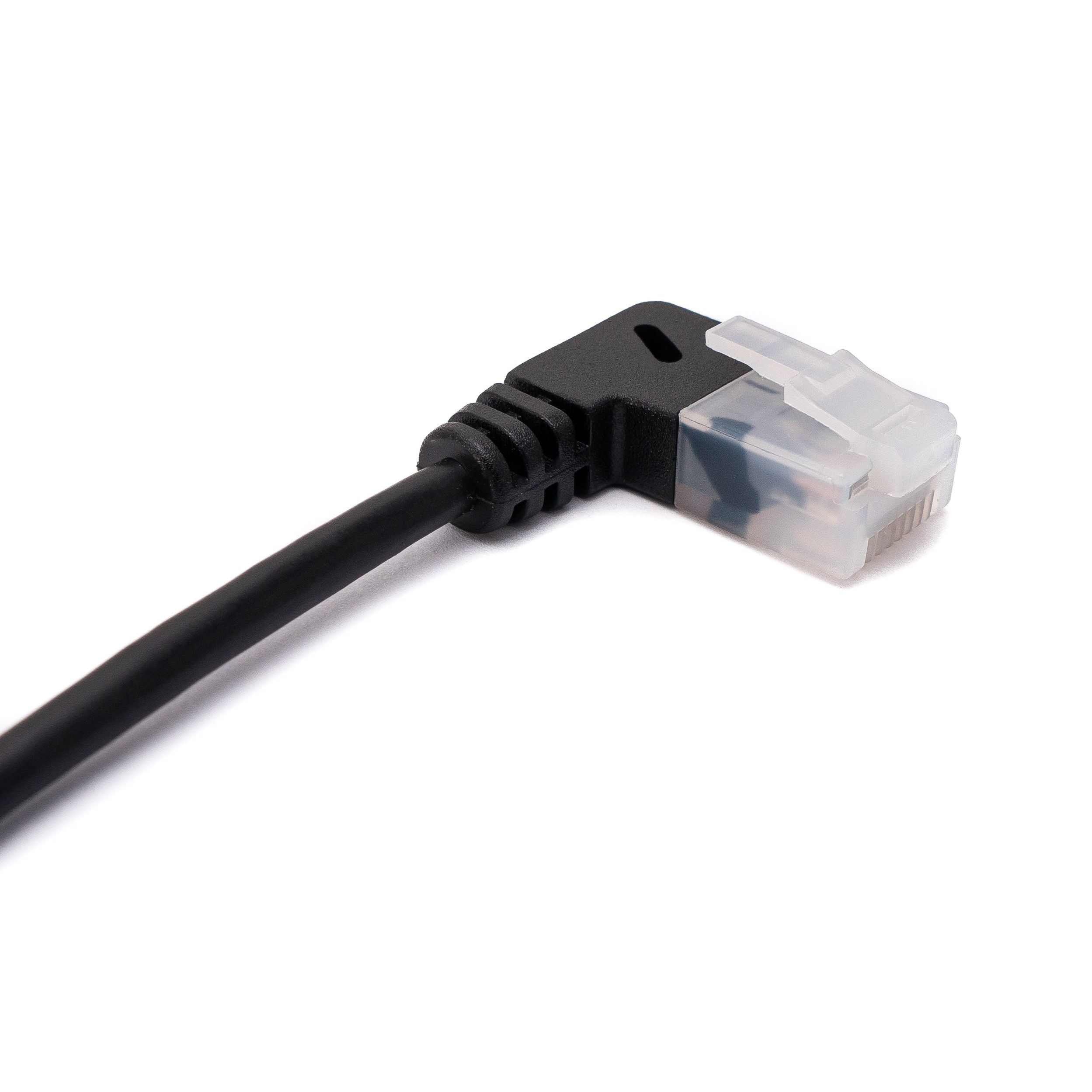 SYSTEM-S LAN Kabel 25 cm RJ45 8P8C STP Cat6 Stecker zu Stecker Winkel Schwarz