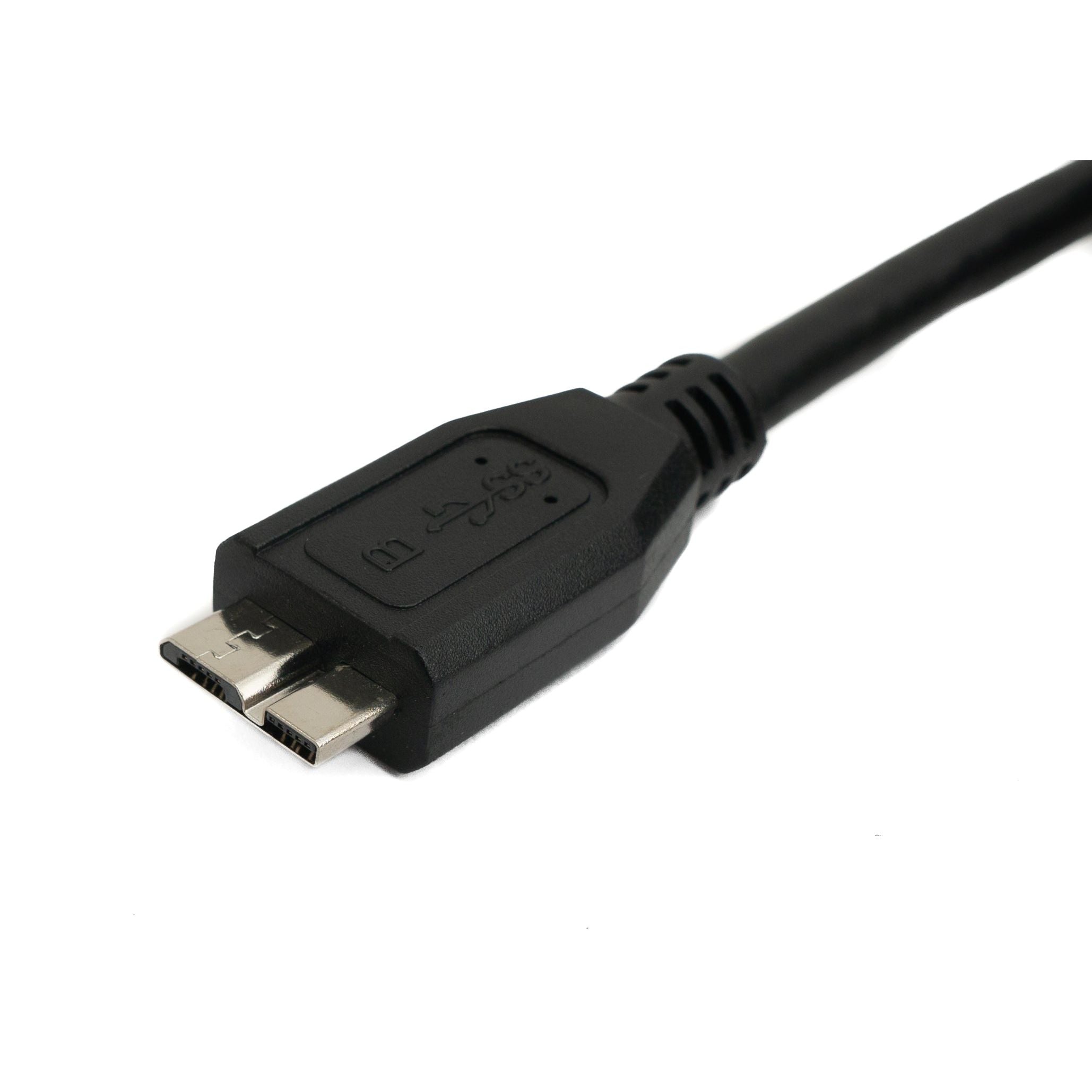 USB 3.0 Kabel 3 m Micro B auf Typ A Schwarz Hochwertiges SuperSpeed 5 Gbit pro Sekunde