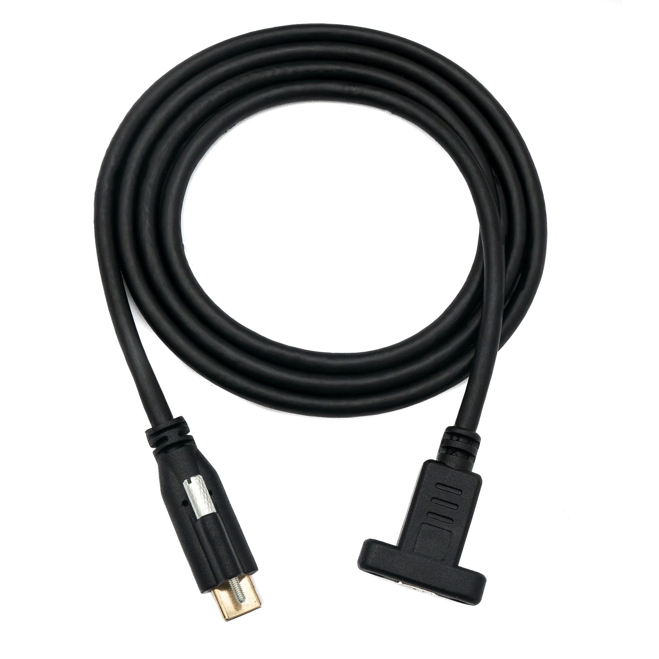 USB C Kabel Gen 2 100 Zentimeter Schraubbar Typ C Stecker Zu Buchse Schwarz Mit Einer Schraube