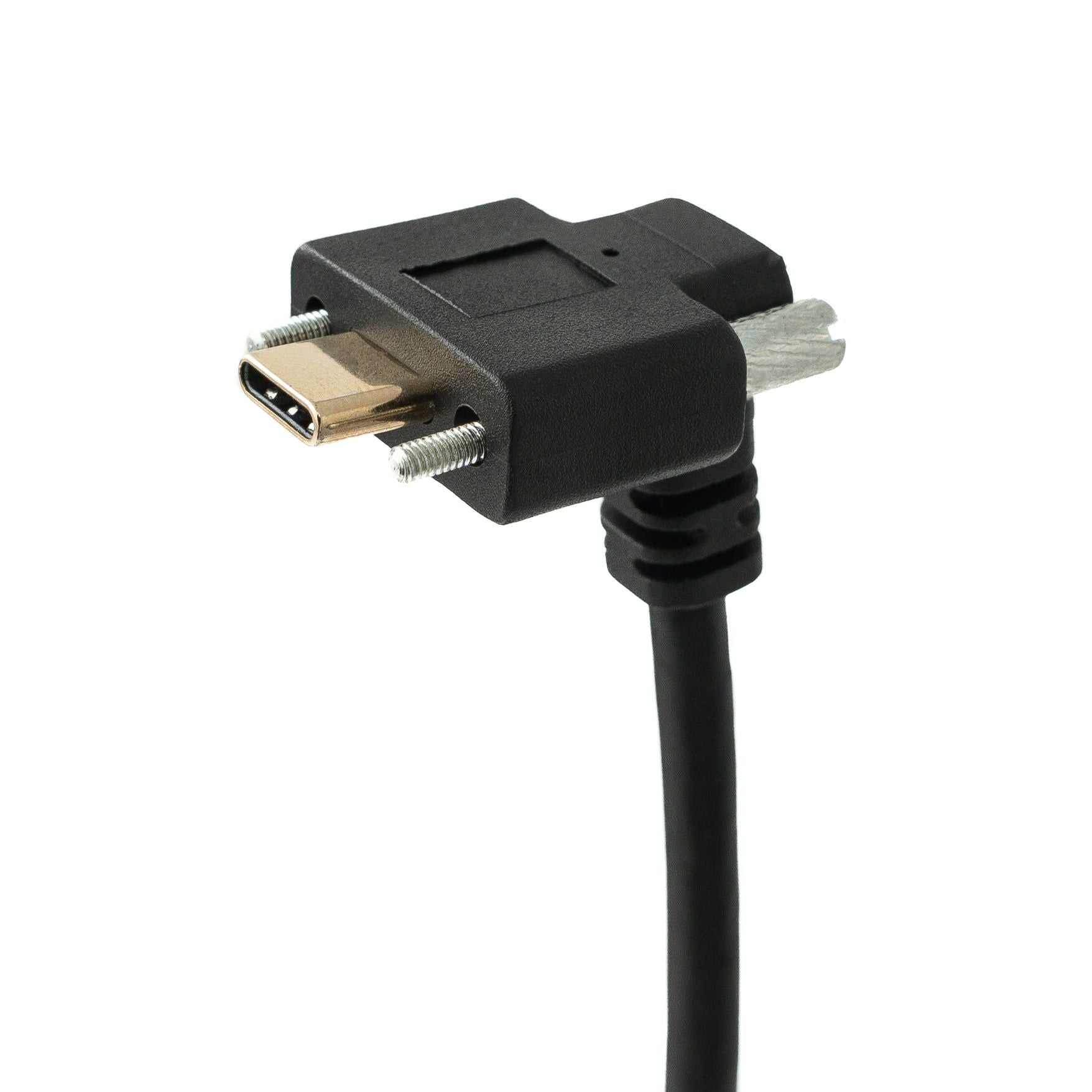 SYSTEM-S USB 3.1 Gen 2 100W Kabel 100 cm Typ C Stecker zu Buchse Schraube Winkel