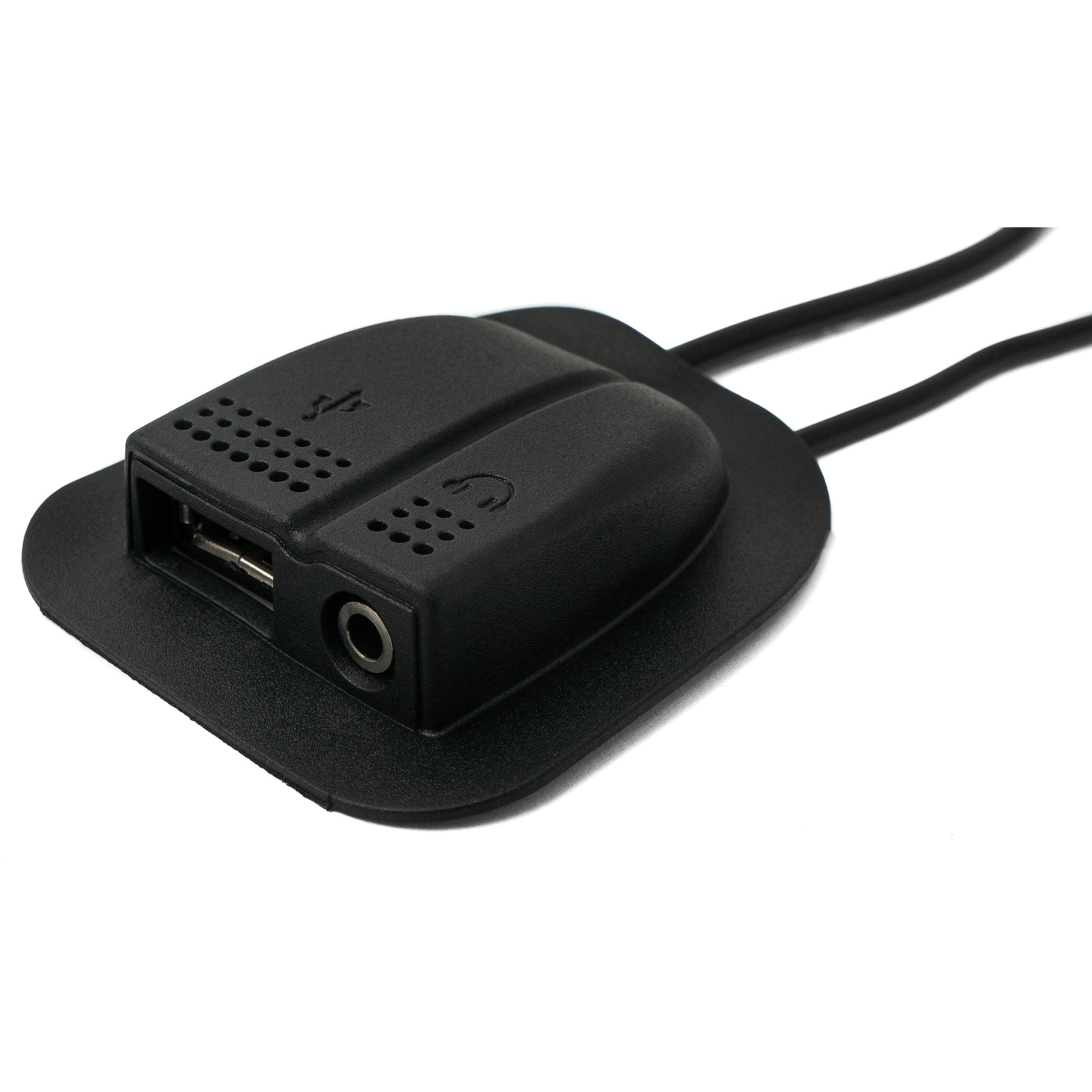 SYSTEM-S USB 2.0 und 3,5mm Klinke Kabel 60 cm für Rucksäcke Ladeanschluss Schwarz