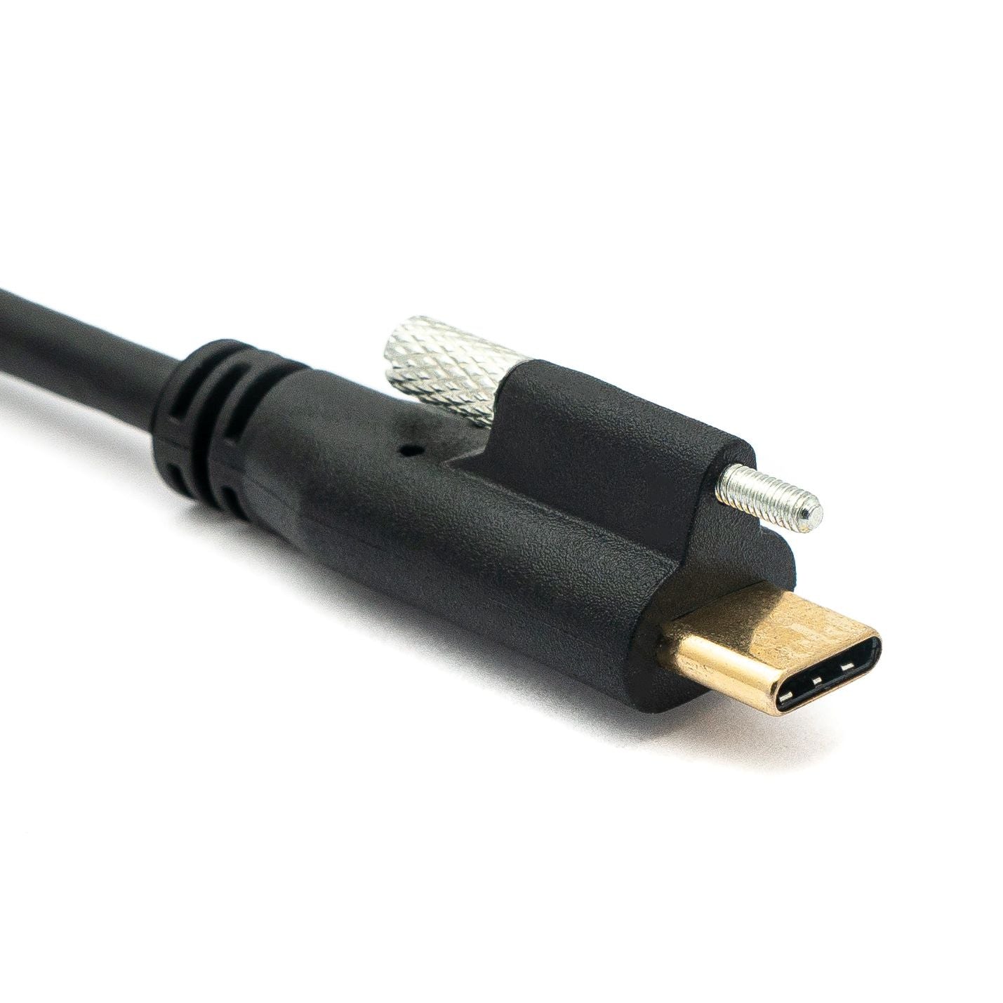SystemS USB 3.1 Kabel 2 m Typ C Schraubbar Schwarz Für Schnelle Datenübertragung