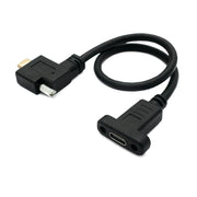 USB 3.1 Kabel 30 Cm Typ C Stecker Zu Buchse Schraube Winkel Adapter Schwarz Ideal Für PC
