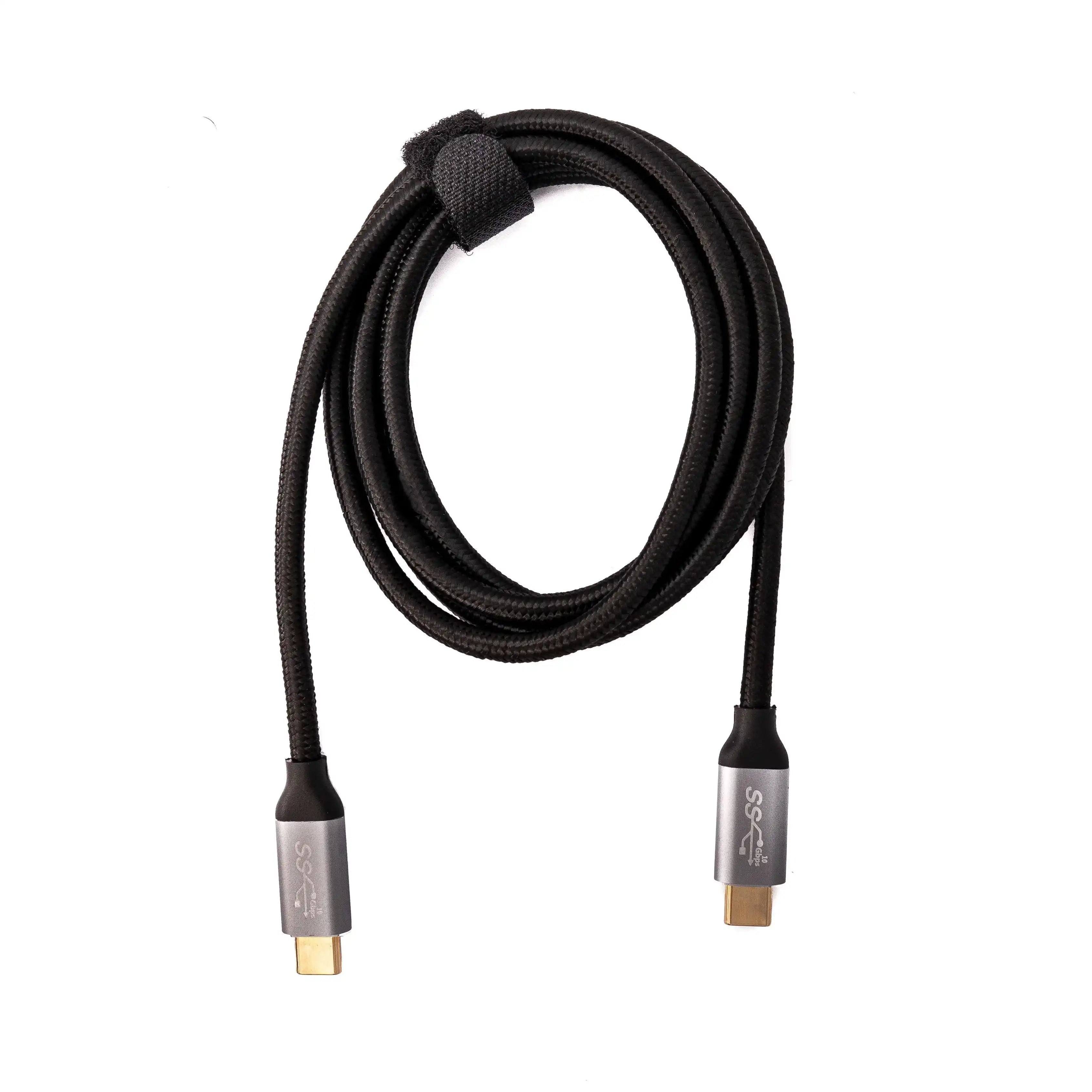 USB 3.1 Gen 2 100W Kabel Typ C Zu Typ C Geflochten Schwarz 150 Cm Hochwertiges Ladenkabel