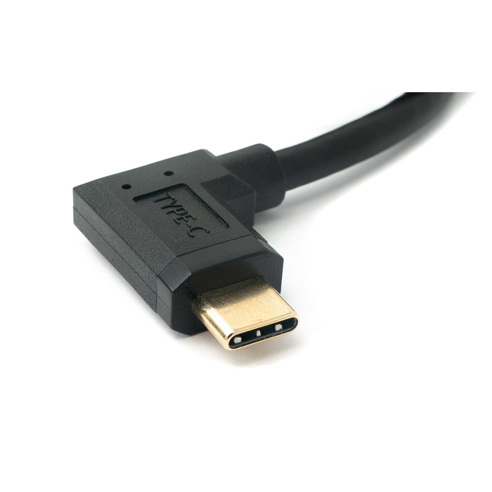 SYSTEM-S USB 3.1 Kabel 50 cm Typ C Winkelstecker Zu Panel-Mount Buchse Schwarz – Kompakte, Robuste USB-C Verbindung