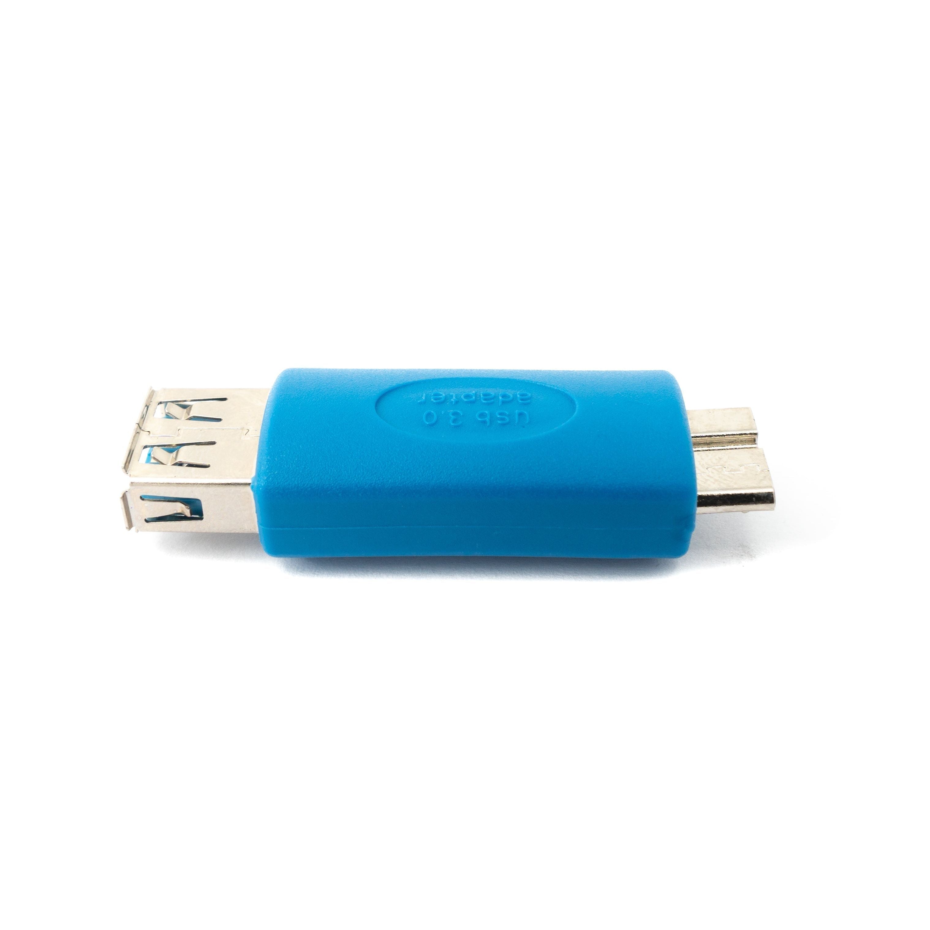 SYSTEM-S USB 3.0 Adapter Micro B Stecker zu Typ A Buchse Kabel in Blau