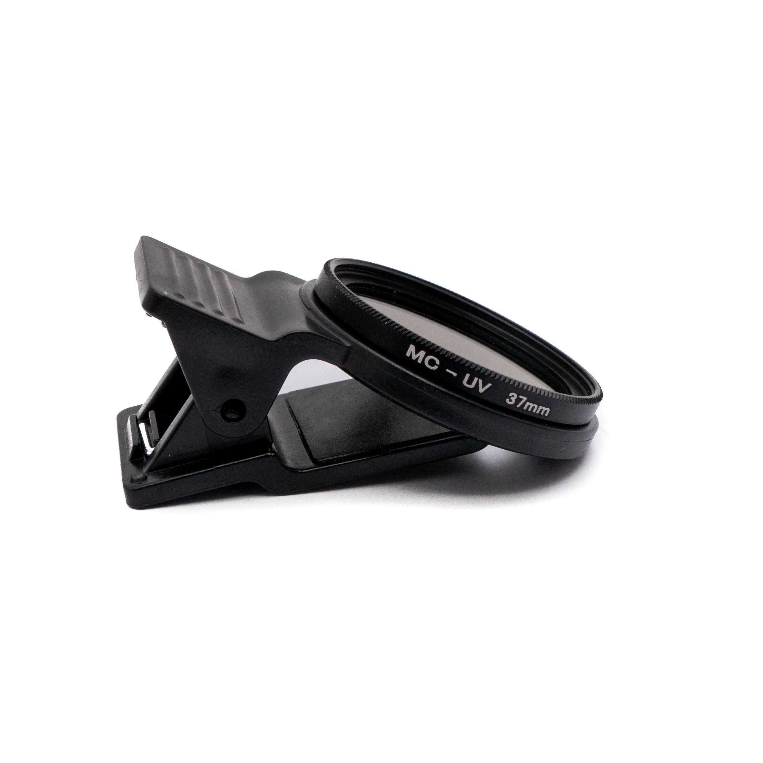 UV Filter 37 mm Zweifach Beschichtet Slim Clip Linse Für Smartphones Schwarz Kompakt