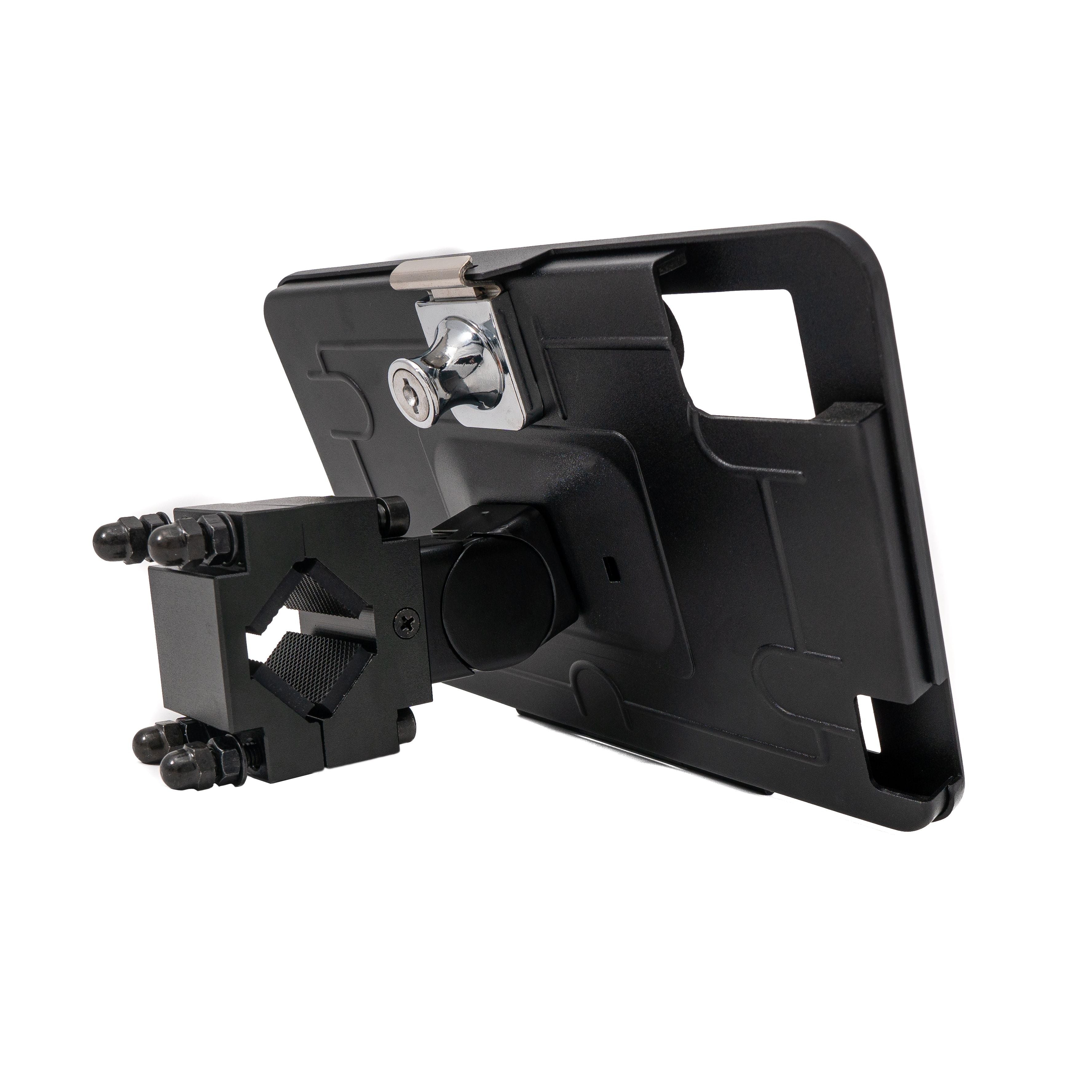 SYSTEM-S Stangenhalterung Klemme 360Grad Drehbar Abschliessbar Fuer iPad Mini 6 Schwarz