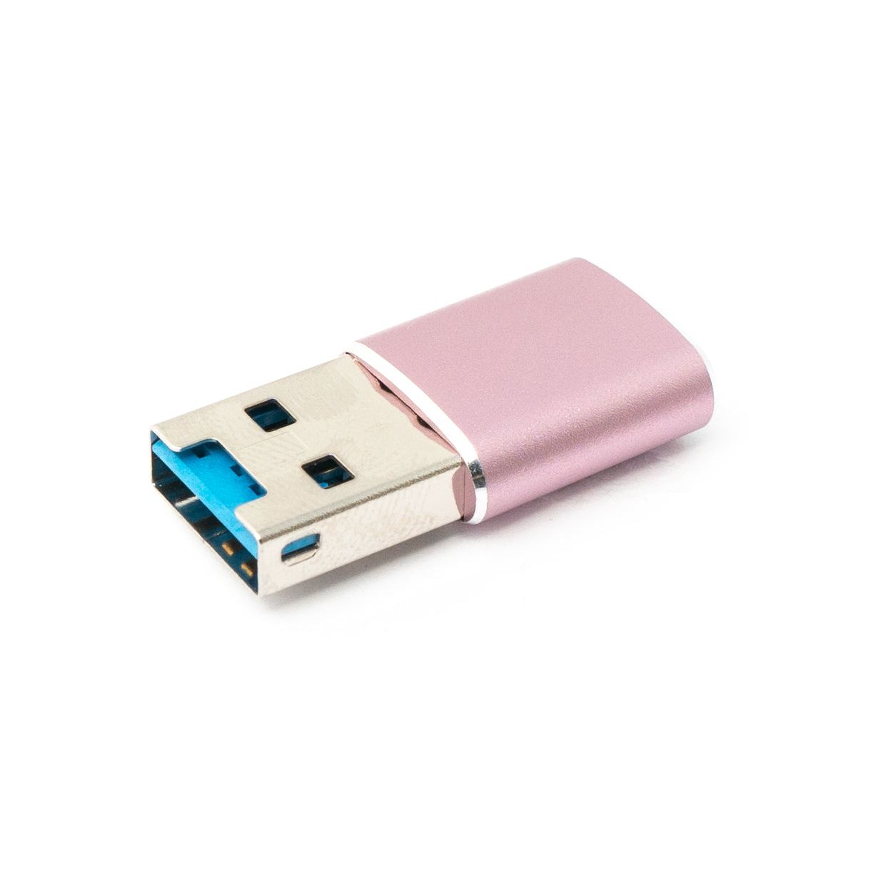 SYSTEM-S SD Karte Adapter MicroSD zu USB 3.0 Typ A Buchse Kabel Memory Card Reader Rosa