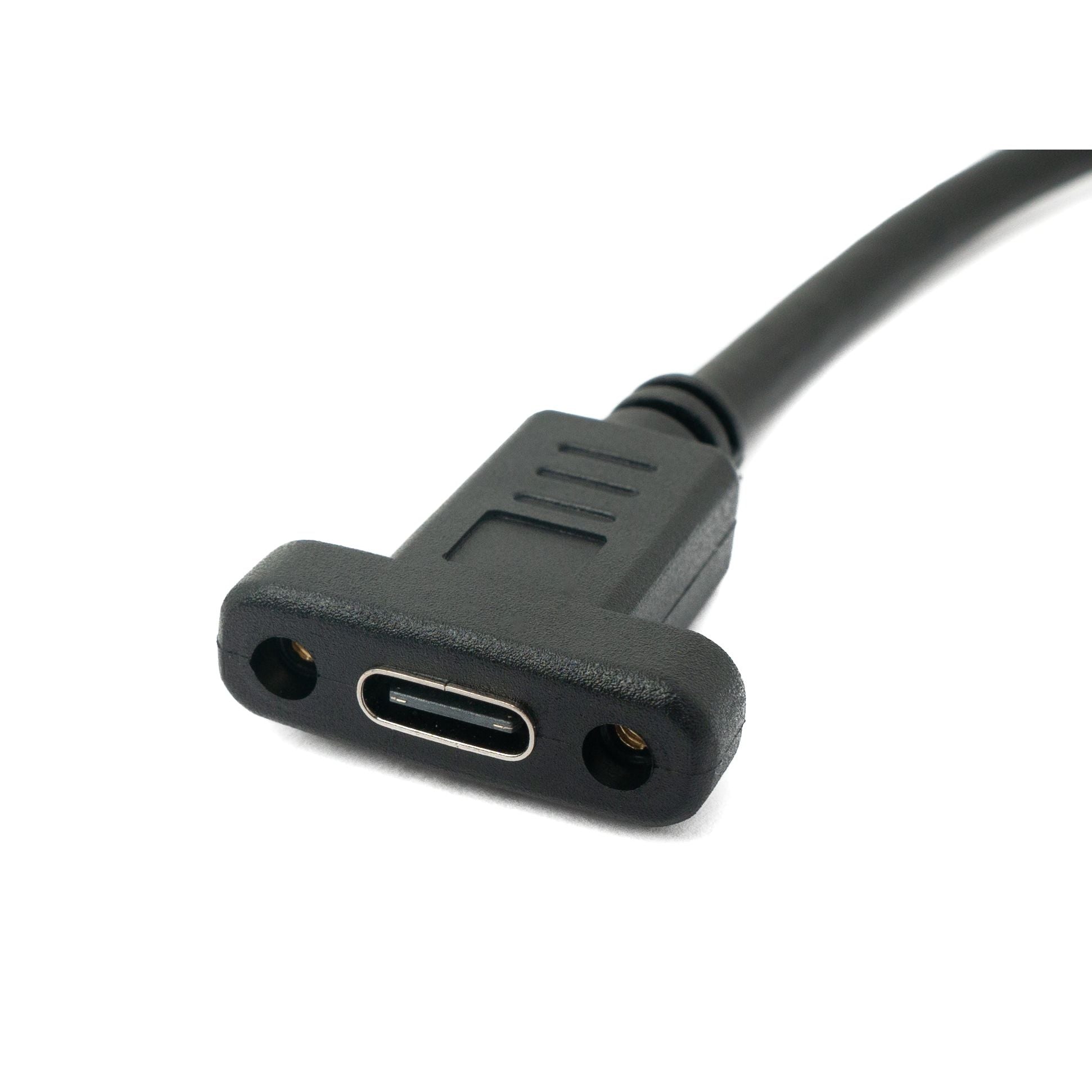 System S USB 3.1 Kabel 50 cm Typ C Stecker Zu Buchse Winkel Panelmontage Schwarz