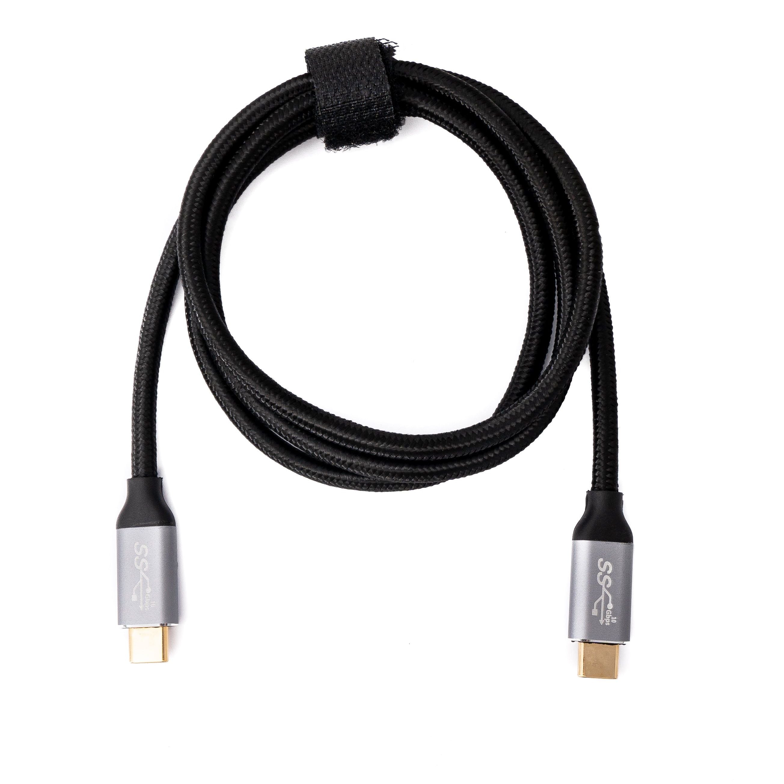 USB C Kabel 100W Gen 2 Geflochten 100 cm Typ C Stecker Schwarz Schnelles Laden Hochwertig