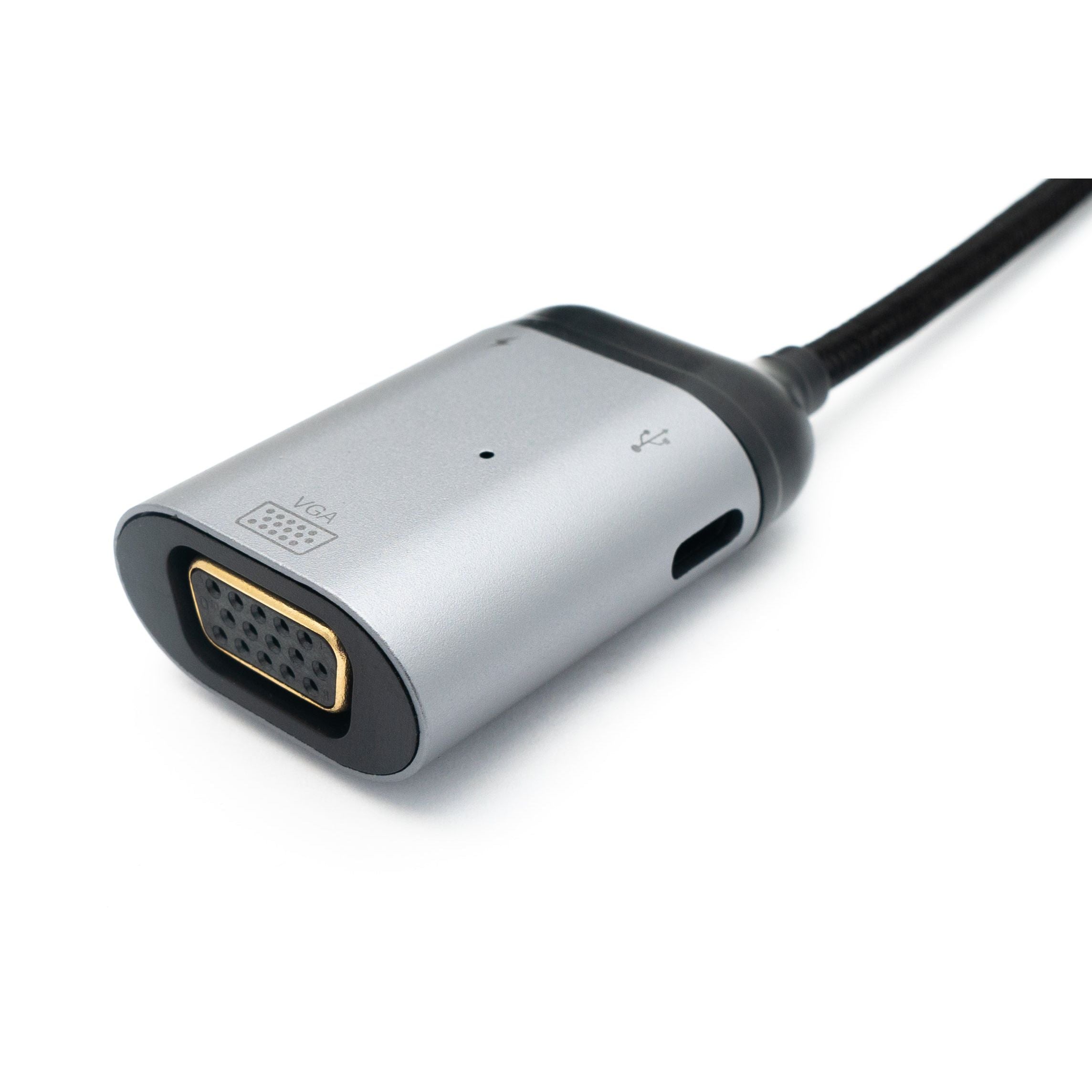 SYSTEM-S 3in1 USB-C Adapter Mit VGA DB-15 Anschluss Und 2x USB 3.1 Typ C Ports Grau
