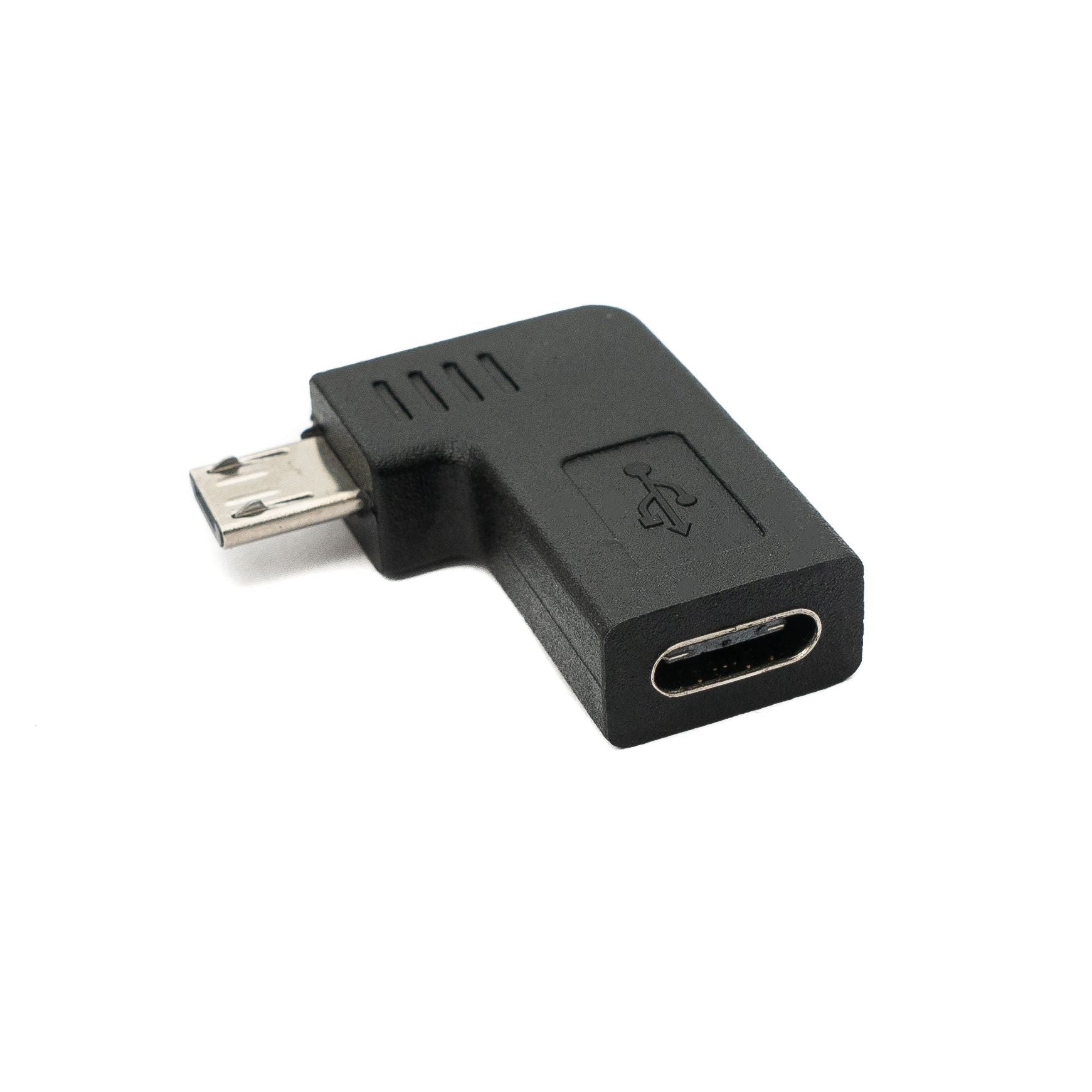 USB C Buchse zu Micro B 2.0 Stecker Winkel Adapter Nur Ladefunktion Keine Datenübertragung Rechts