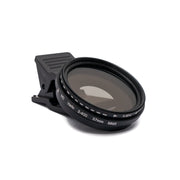SYSTEM-S ND Vario Filter 37 mm 2 bis 400 Grau Linse mit Clip für Smartphones in Schwarz