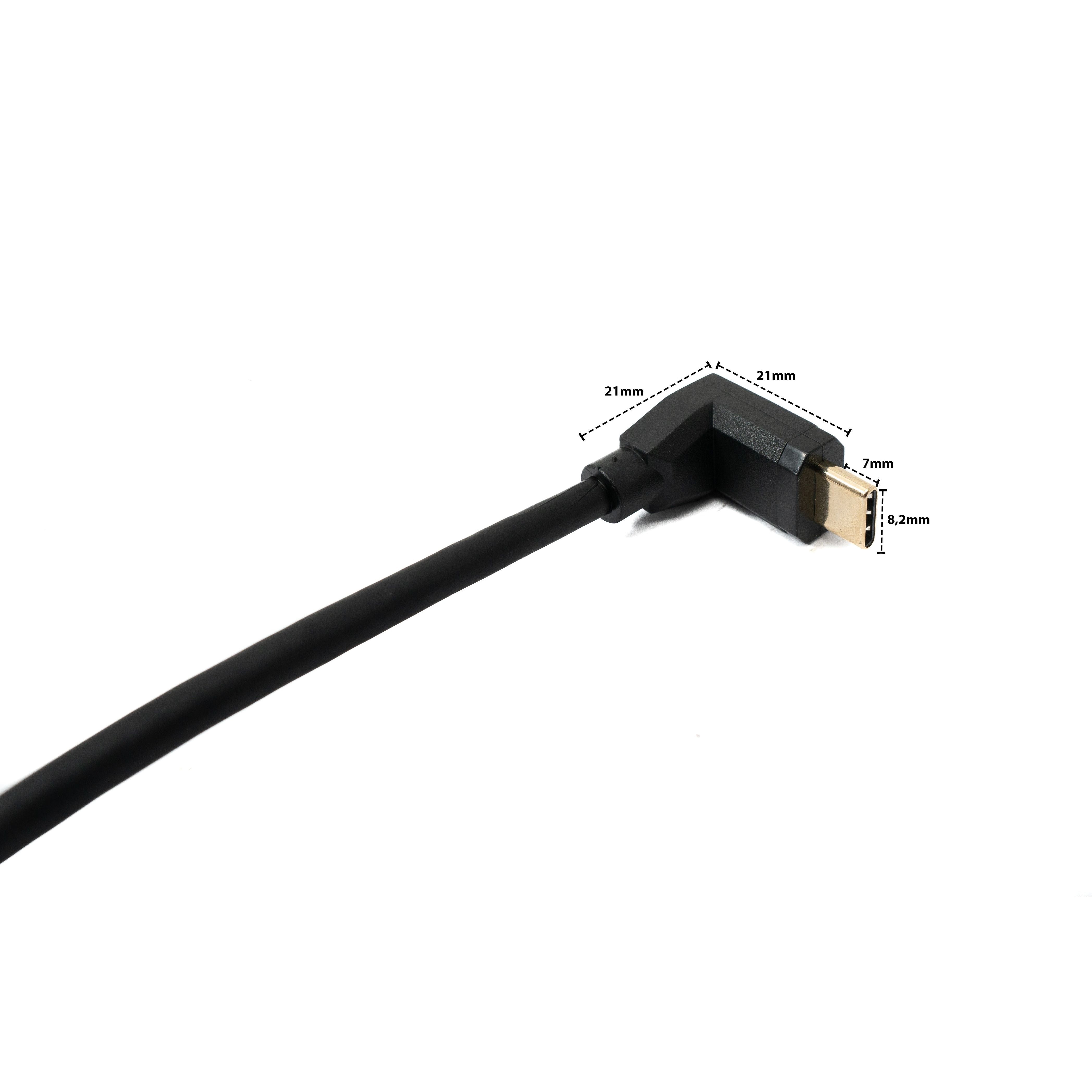 SYSTEM-S USB 3.1 Gen 2 Kabel 1,8 m Typ C Winkelstecker zu Buchse Schwarz Vielseitige Verbindung