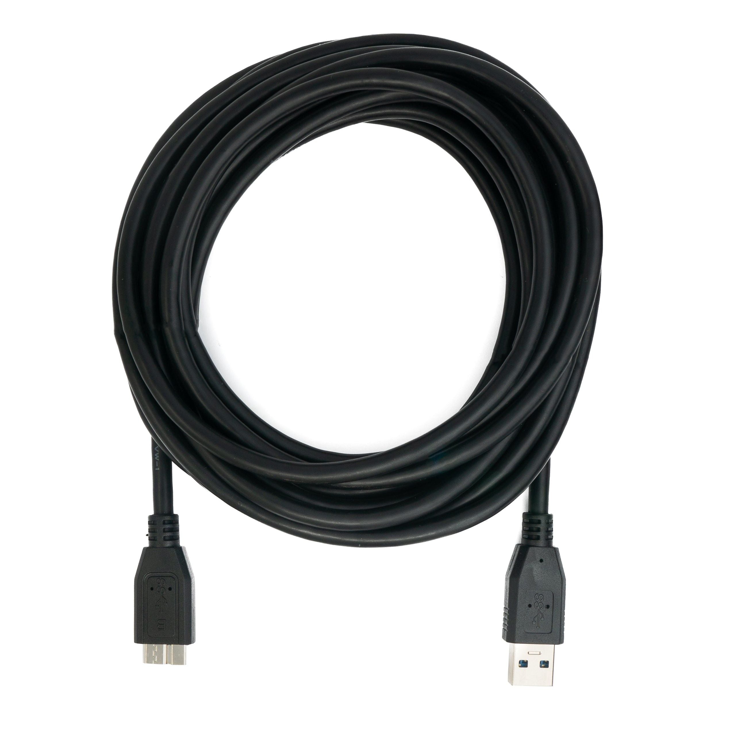 SYSTEM-S USB 3.0 Kabel 5 m Mit Micro B Stecker Zu Typ A Stecker Schwarz Hochwertig Lange Lebensdauer