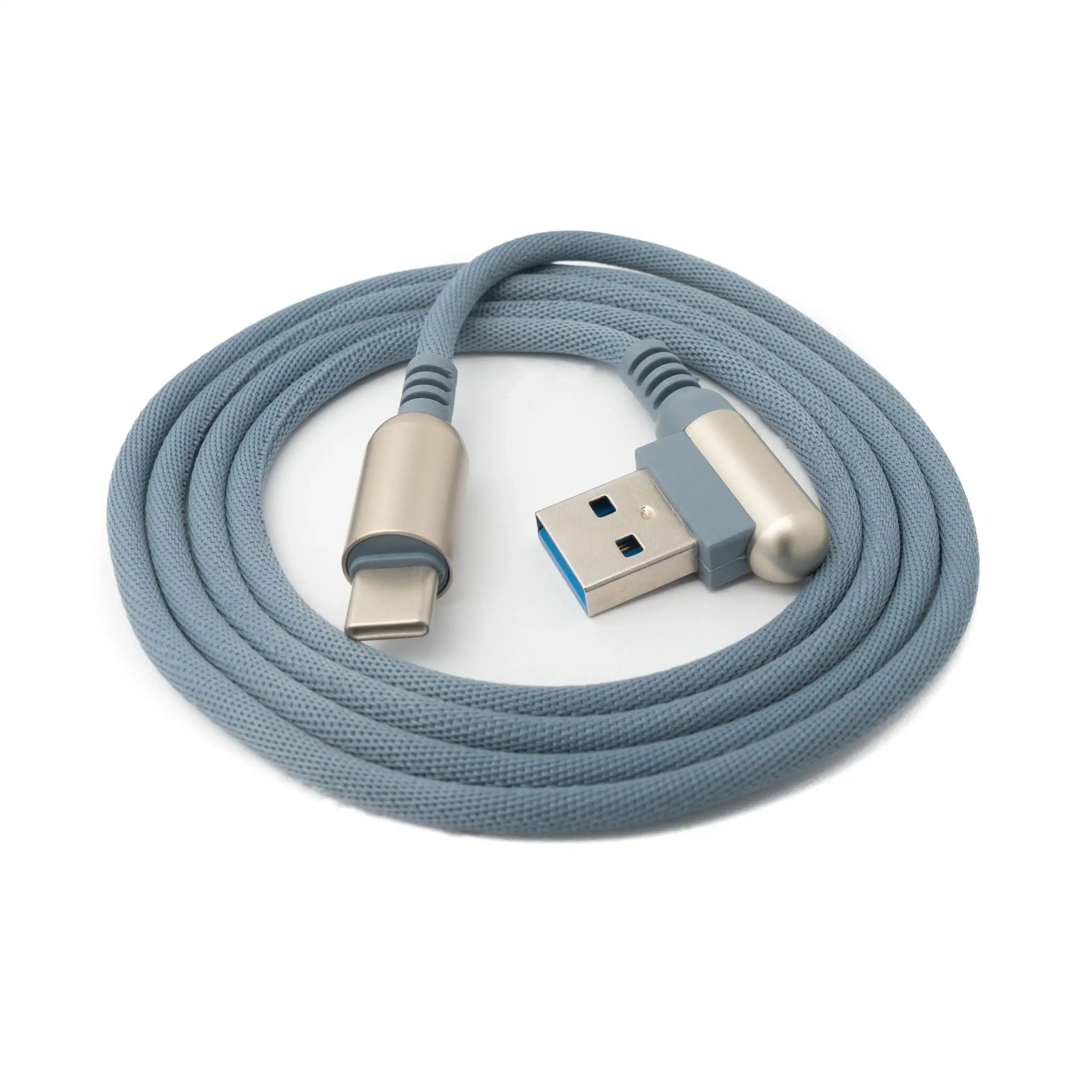 USB 3.1 Kabel Typ C auf USB A Geflochten Winkel Grau 100 cm Bis 5 Gbit pro Sekunde