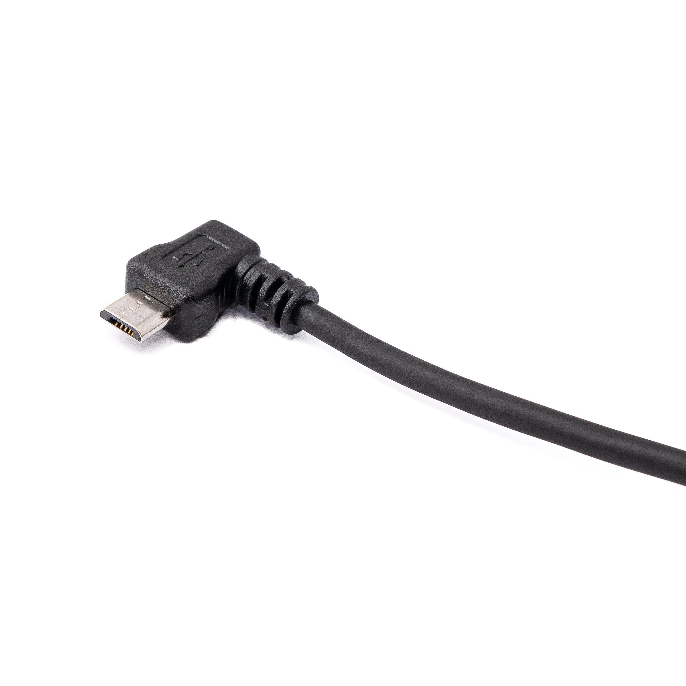 System-S USB 2.0 Kabel Typ A Zu Micro B Spirale Winkel Schwarz Lange 200 cm Flexibles Spiralkabel