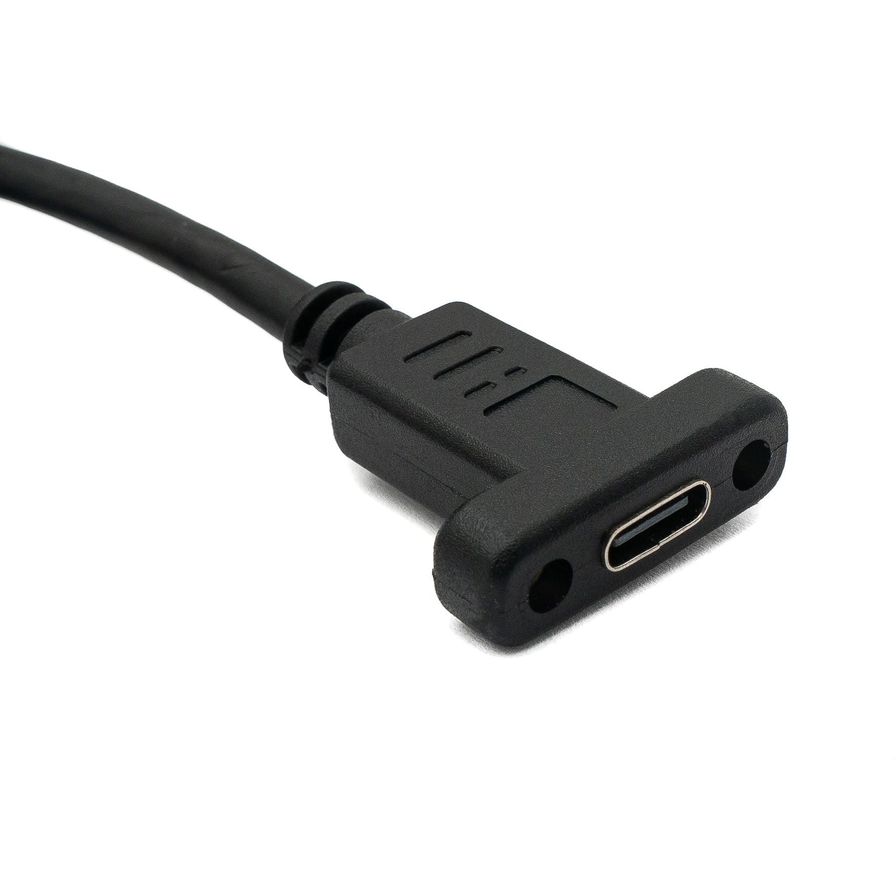 USB C Kabel Gen 2 100 Zentimeter Schraubbar Typ C Stecker Zu Buchse Schwarz Mit Einer Schraube