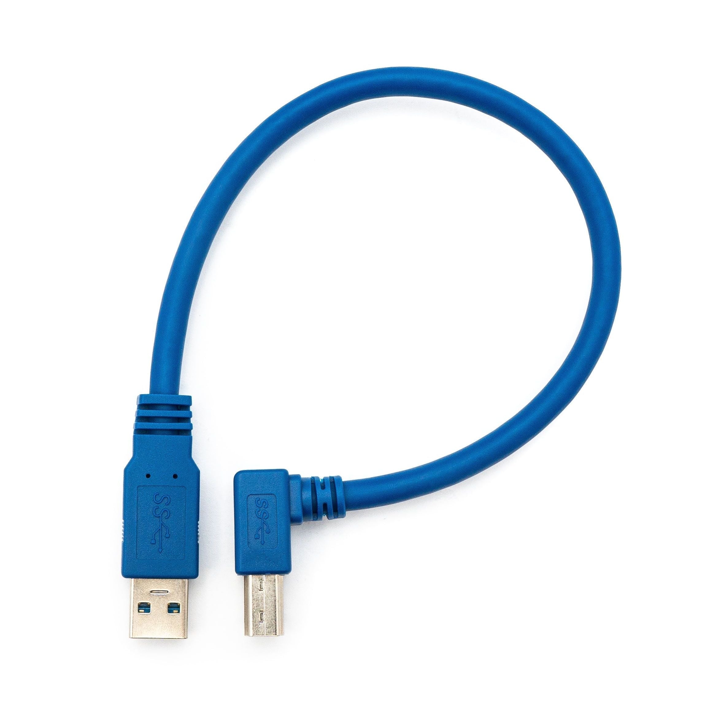 USB 3.0 Kabel Typ B Zu Typ A Winkel Blau 30 cm Schnelle Zuverlässige Verbindung Für Geräte