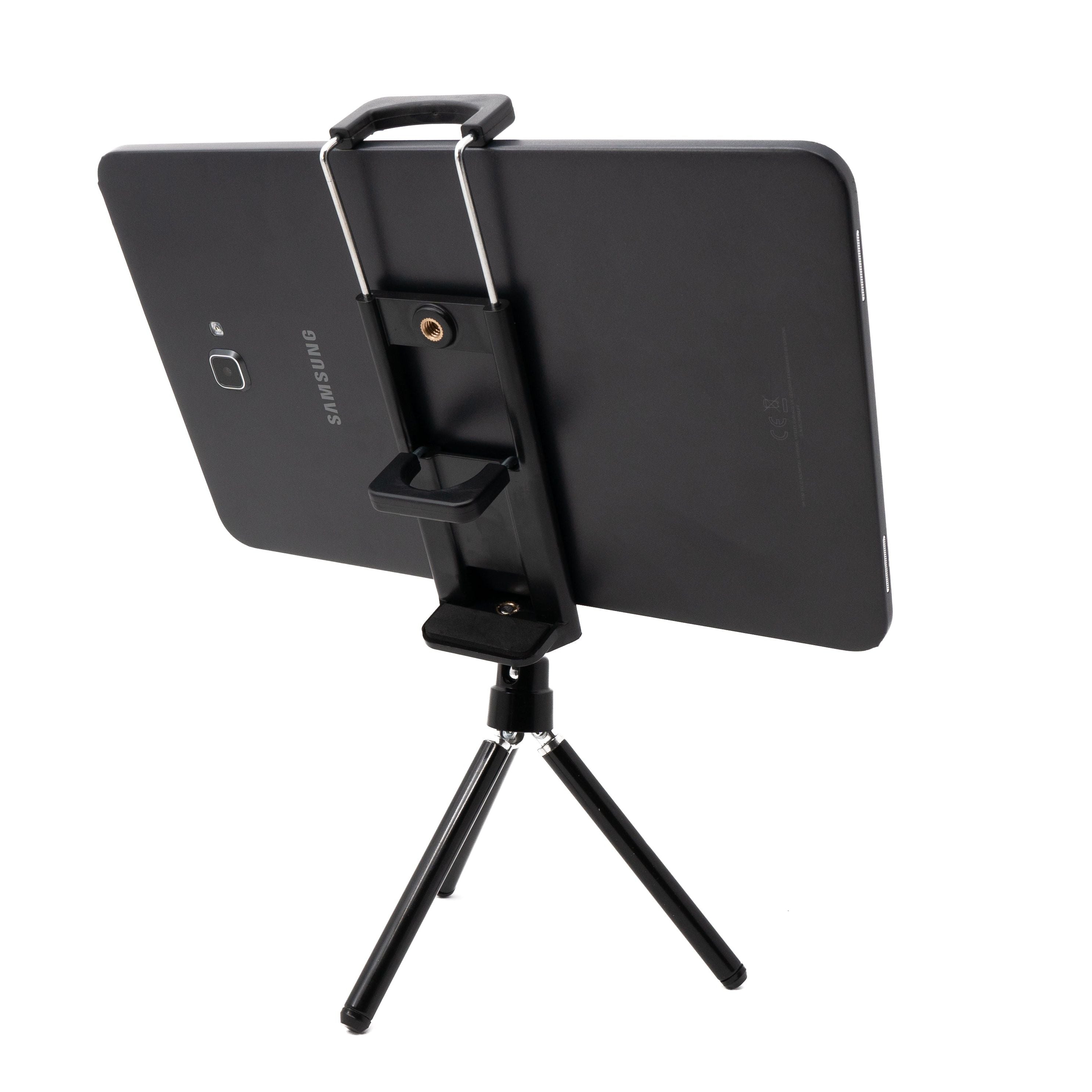 SYSTEM-S Smartphone Tablet Halterung Befestigung in Schwarz für Kamera Stativ Stick