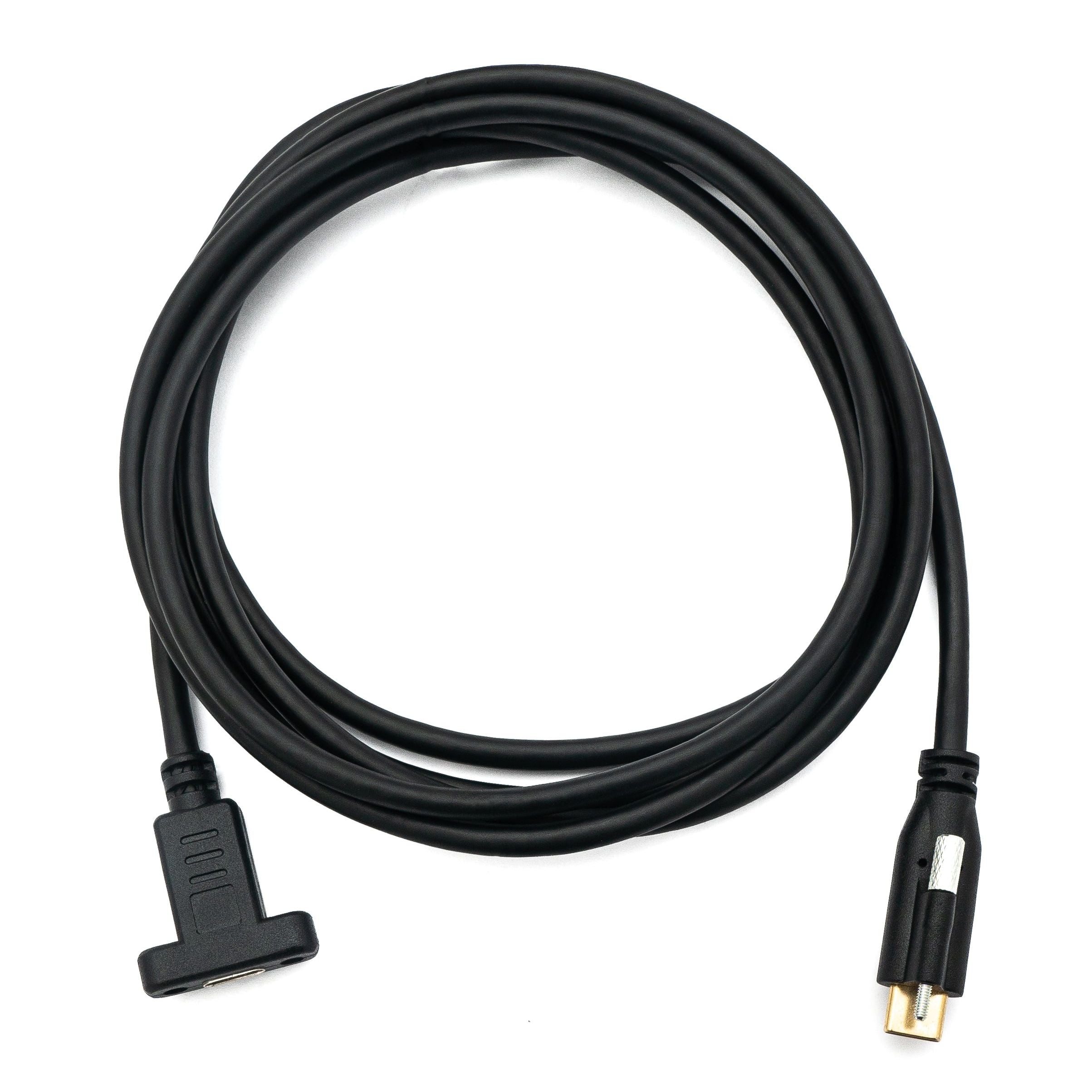 SystemS USB 3.1 Kabel 2 m Typ C Schraubbar Schwarz Für Schnelle Datenübertragung