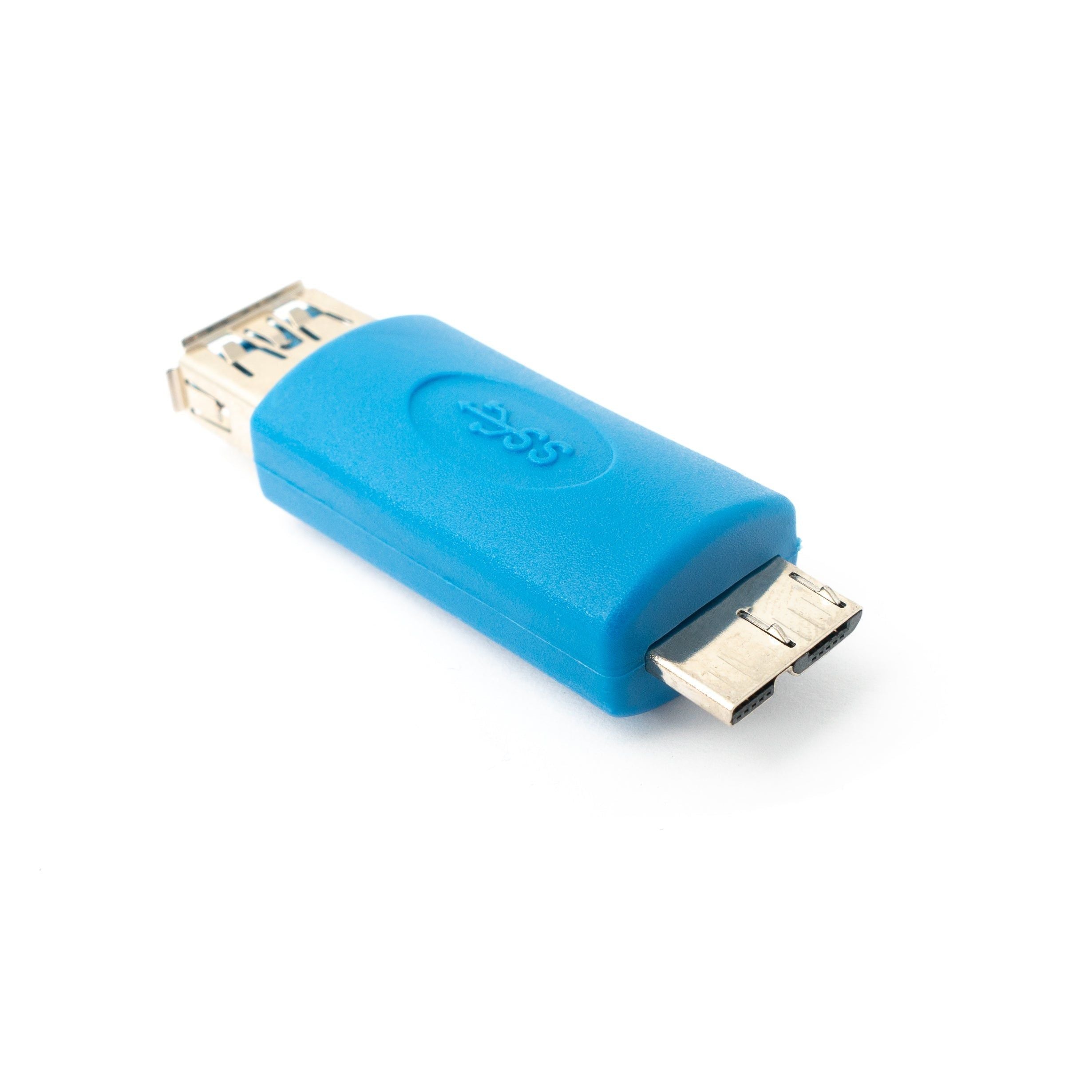 SYSTEM-S USB 3.0 Adapter Micro B Stecker zu Typ A Buchse Kabel in Blau