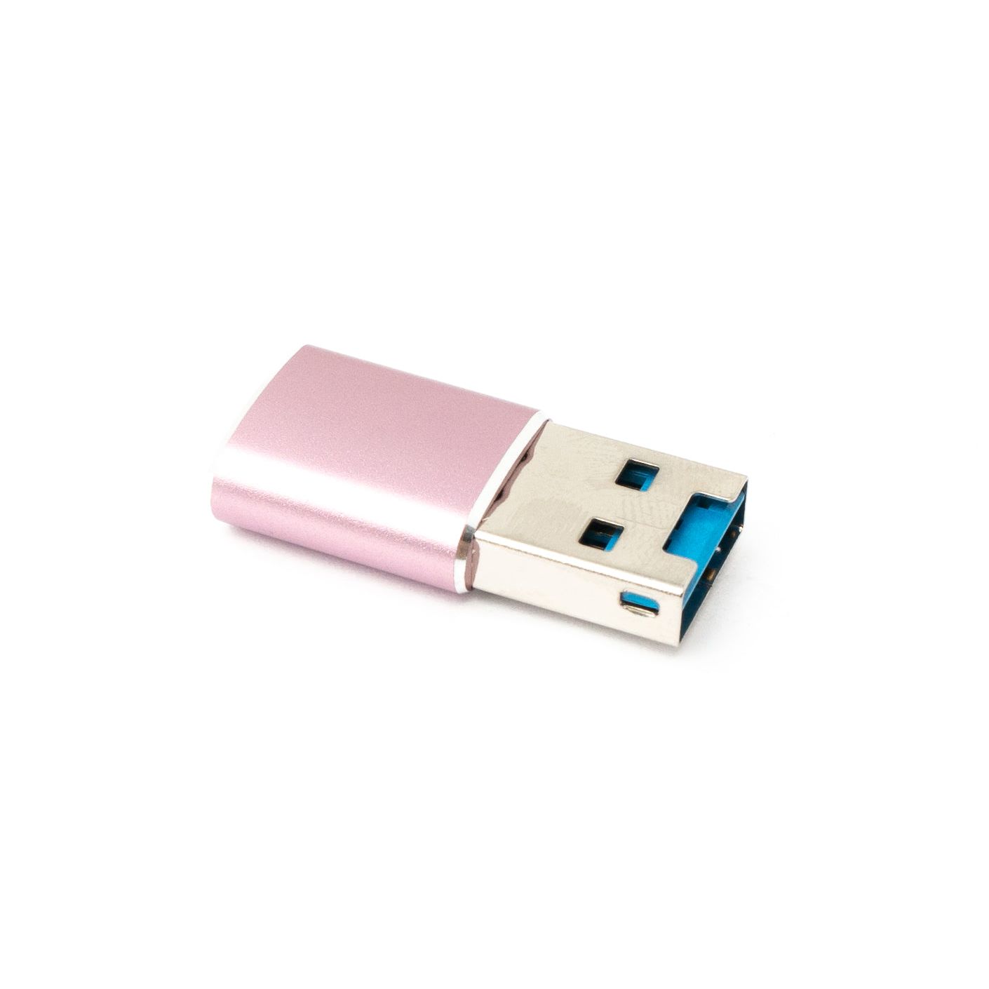 SYSTEM-S SD Karte Adapter MicroSD zu USB 3.0 Typ A Buchse Kabel Memory Card Reader Rosa