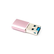 SYSTEM-S SD Karte Adapter MicroSD zu USB 3.0 Typ A Buchse Kabel Memory Card Reader Rosa