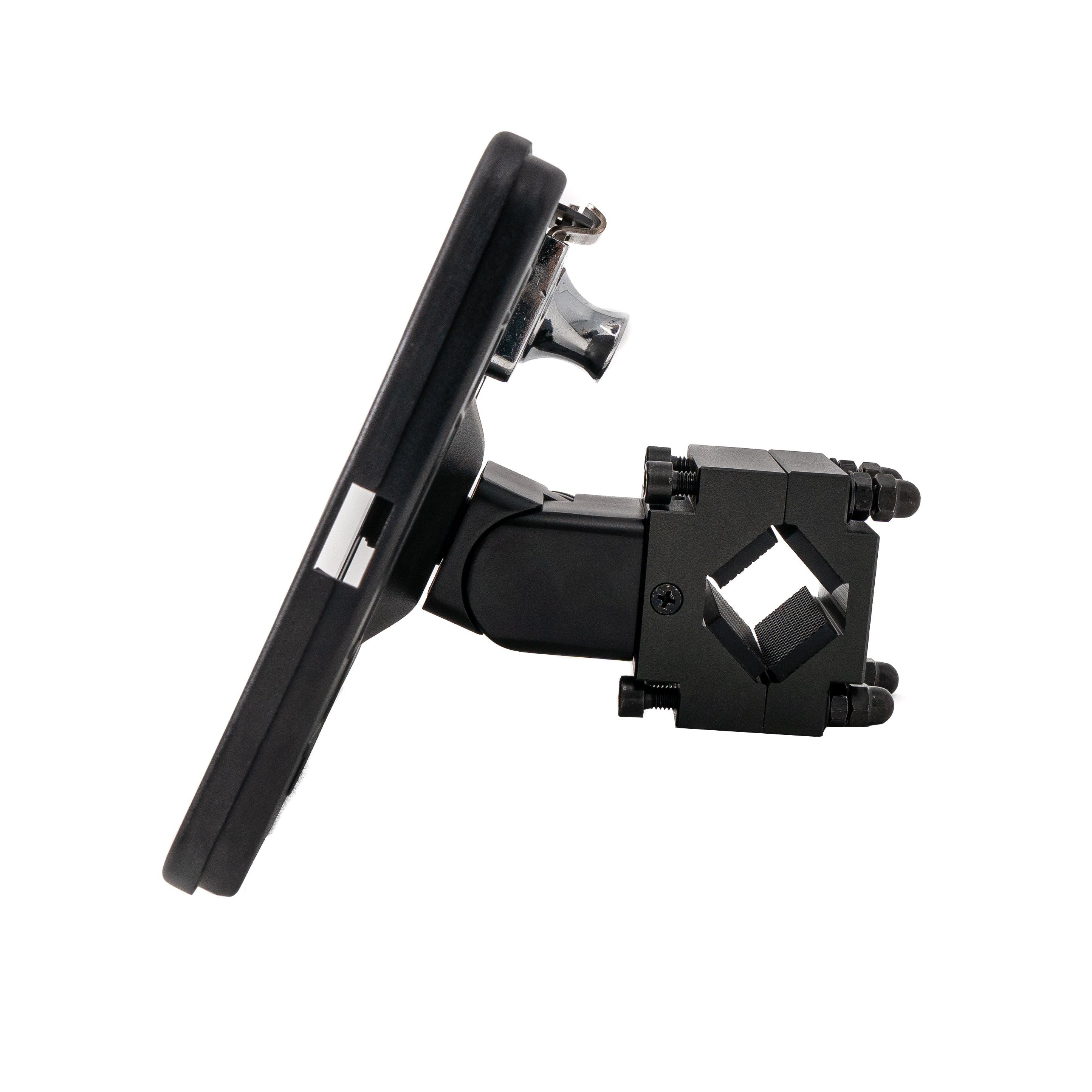 SYSTEM-S Stangenhalterung Klemme 360Grad Drehbar Abschliessbar Fuer iPad Mini 6 Schwarz