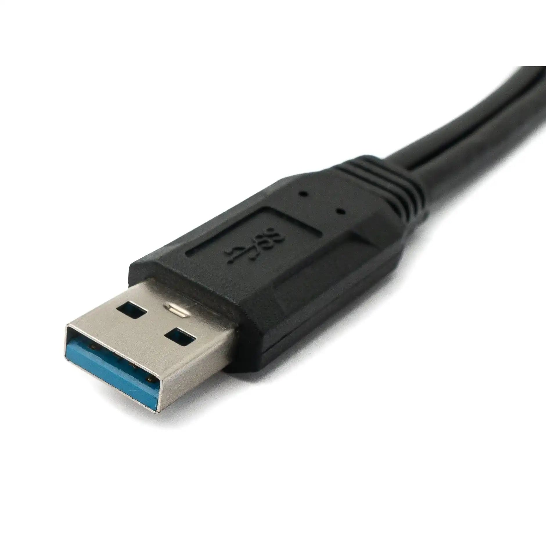 SYSTEM-S USB 3.0 Kabel 30cm Typ A & 2.0 Typ A Buchse zu 3.0 Typ A Stecker Schwarz