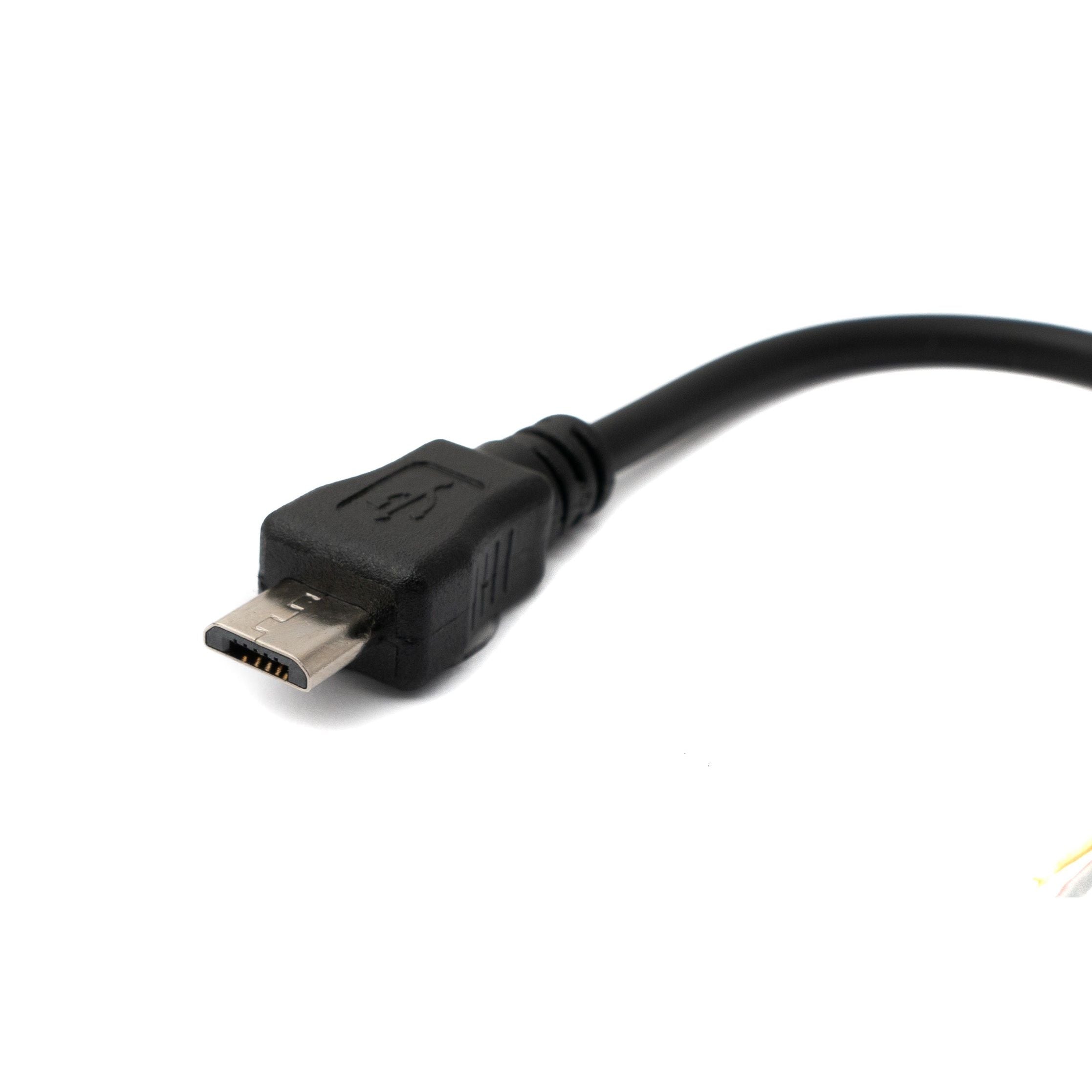 SYSTEM-S USB 2.0 Kabel 10 cm Micro B Stecker zu 2x offene Kabelenden für Raspberry Pi