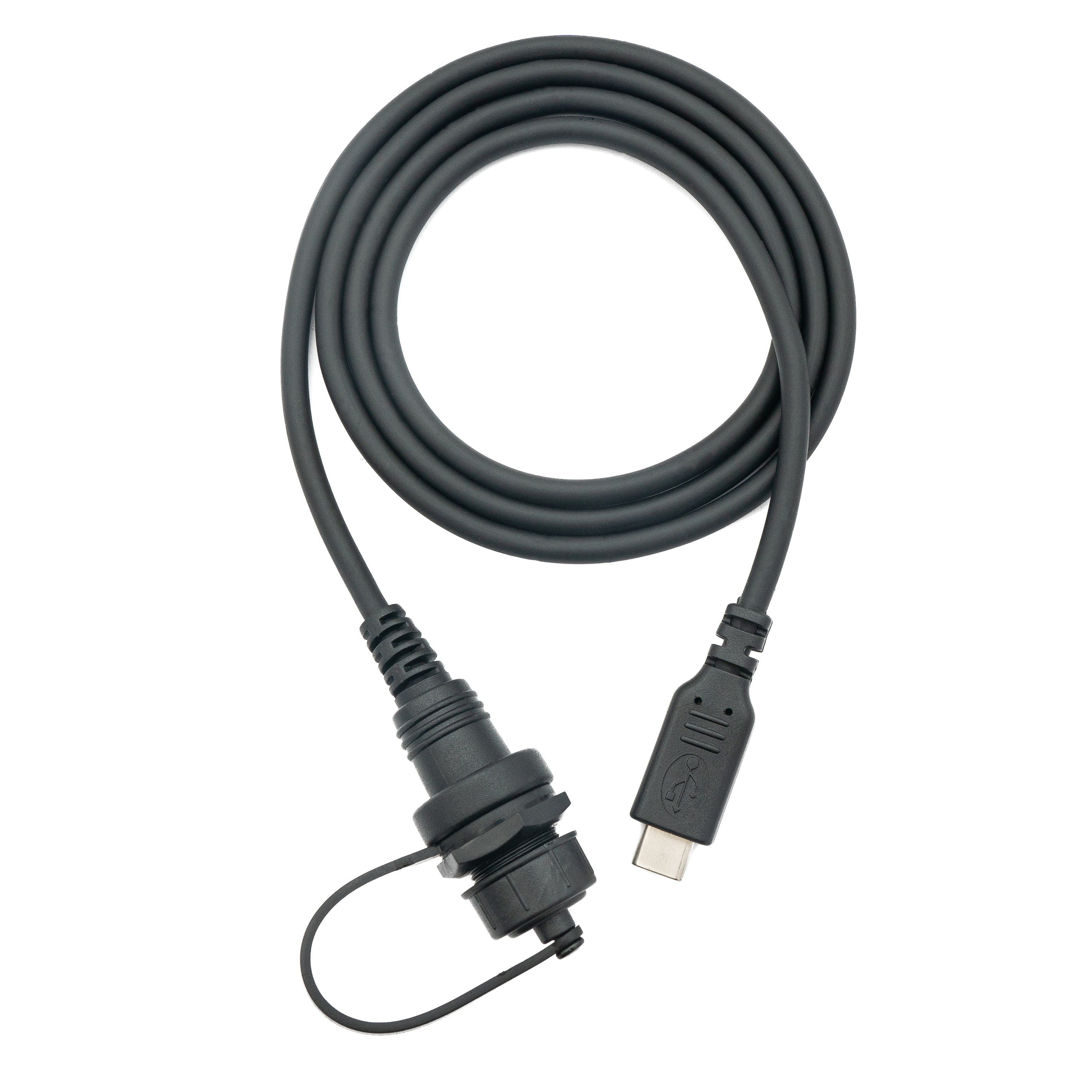 Wasserdichtes USB 3.1 Kabel Typ C Bulkhead-Stecker Zu Buchse Für Außenbereich Schwarz 100 Cm