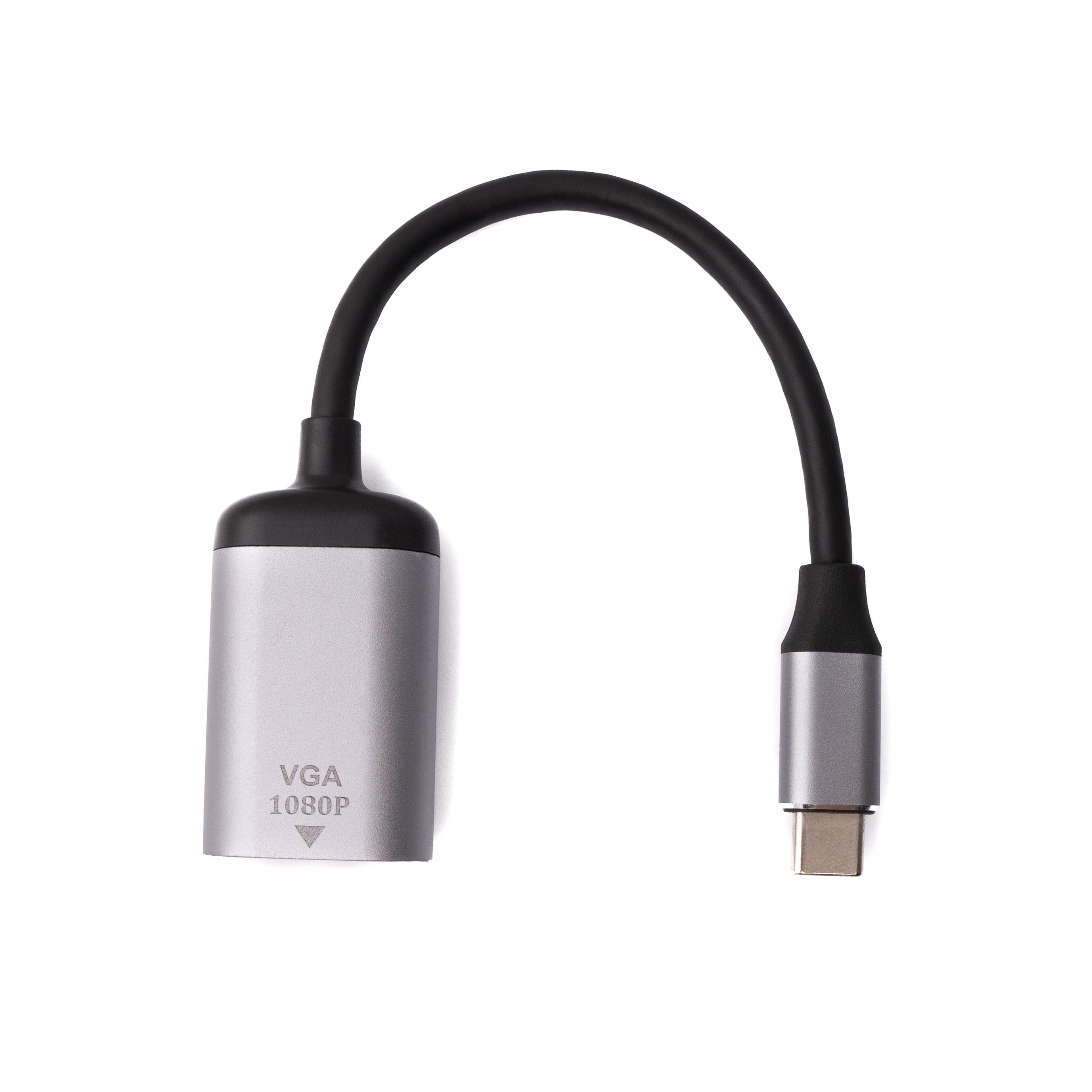 Systemhaus Zakaria VGA Kabel Adapter 20 cm Von VGA Buchse Zu USB C Stecker Grau 1080p