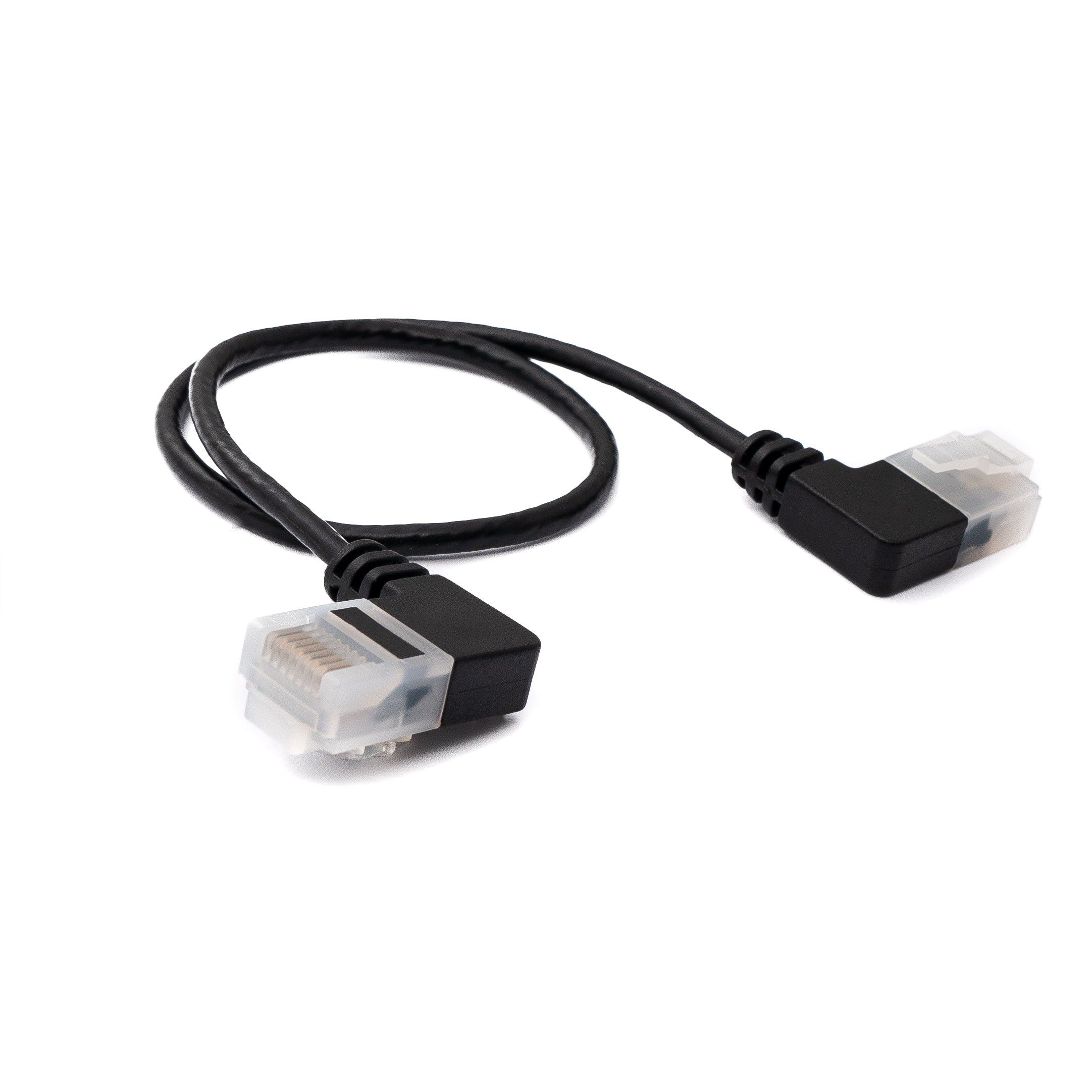 LAN Kabel 25 Cm RJ45 8P8C STP Cat6 Rechtsgewinkelter Stecker Zu Stecker Winkel Adapter Schwarz