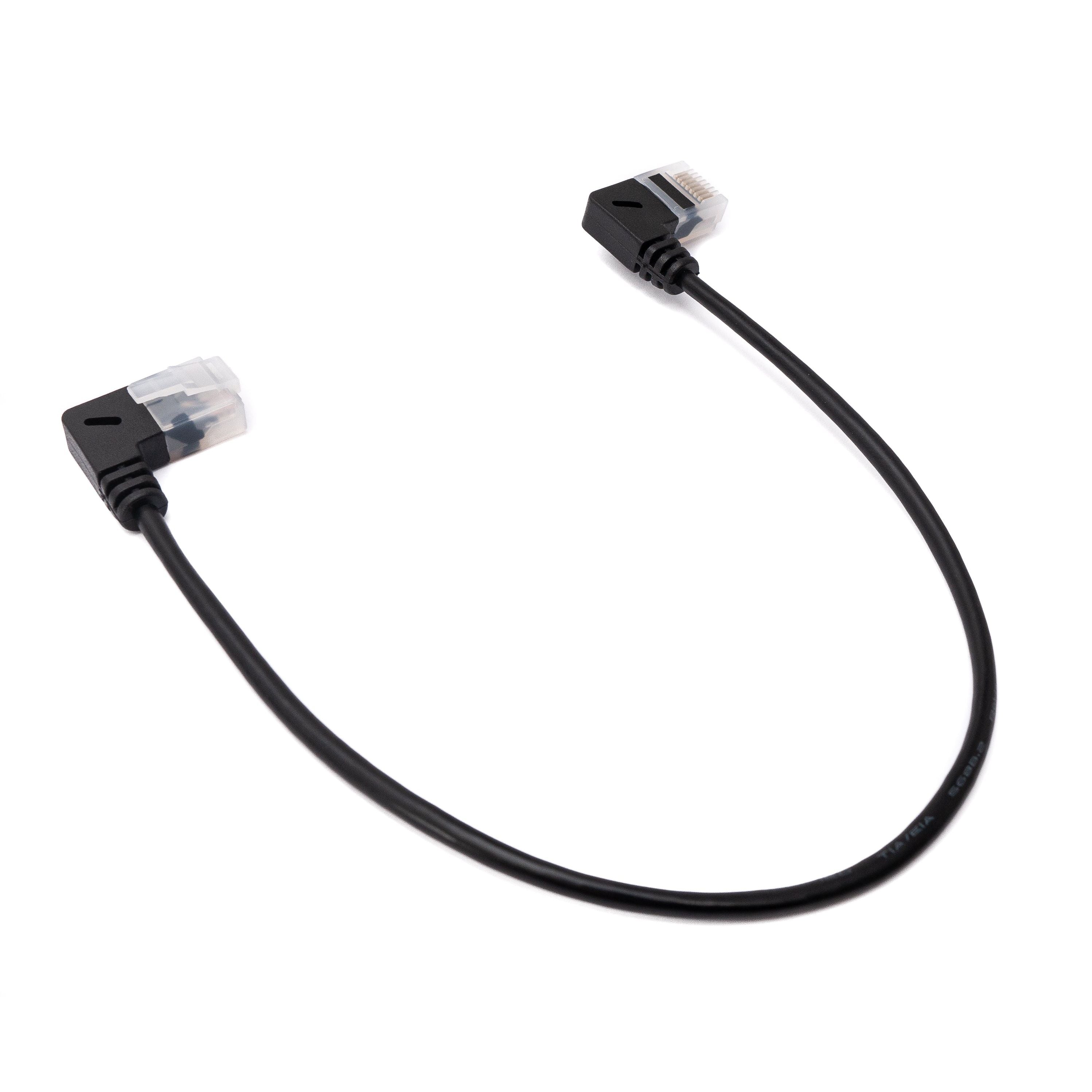 SYSTEM-S LAN Kabel 25 cm RJ45 8P8C STP Cat6 Stecker zu Stecker Winkel Schwarz