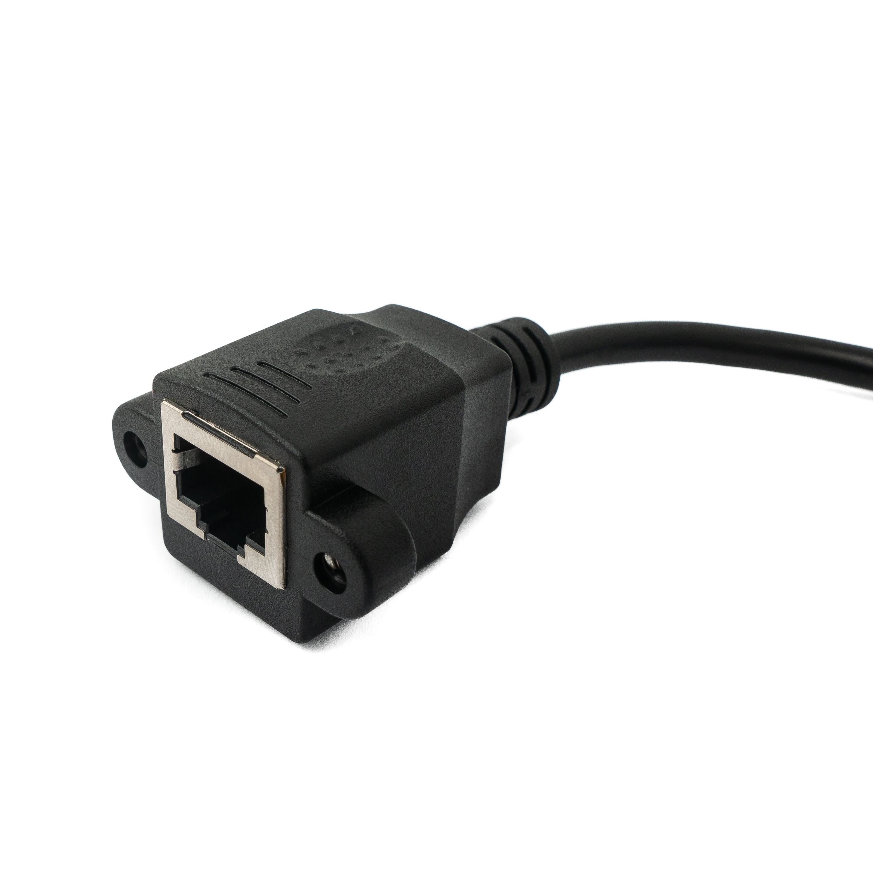 LAN Kabel 30 Cm RJ45 Buchse Zu 5 Poliger Leiterplattenstecker Schwarz Ideal Für Terminals