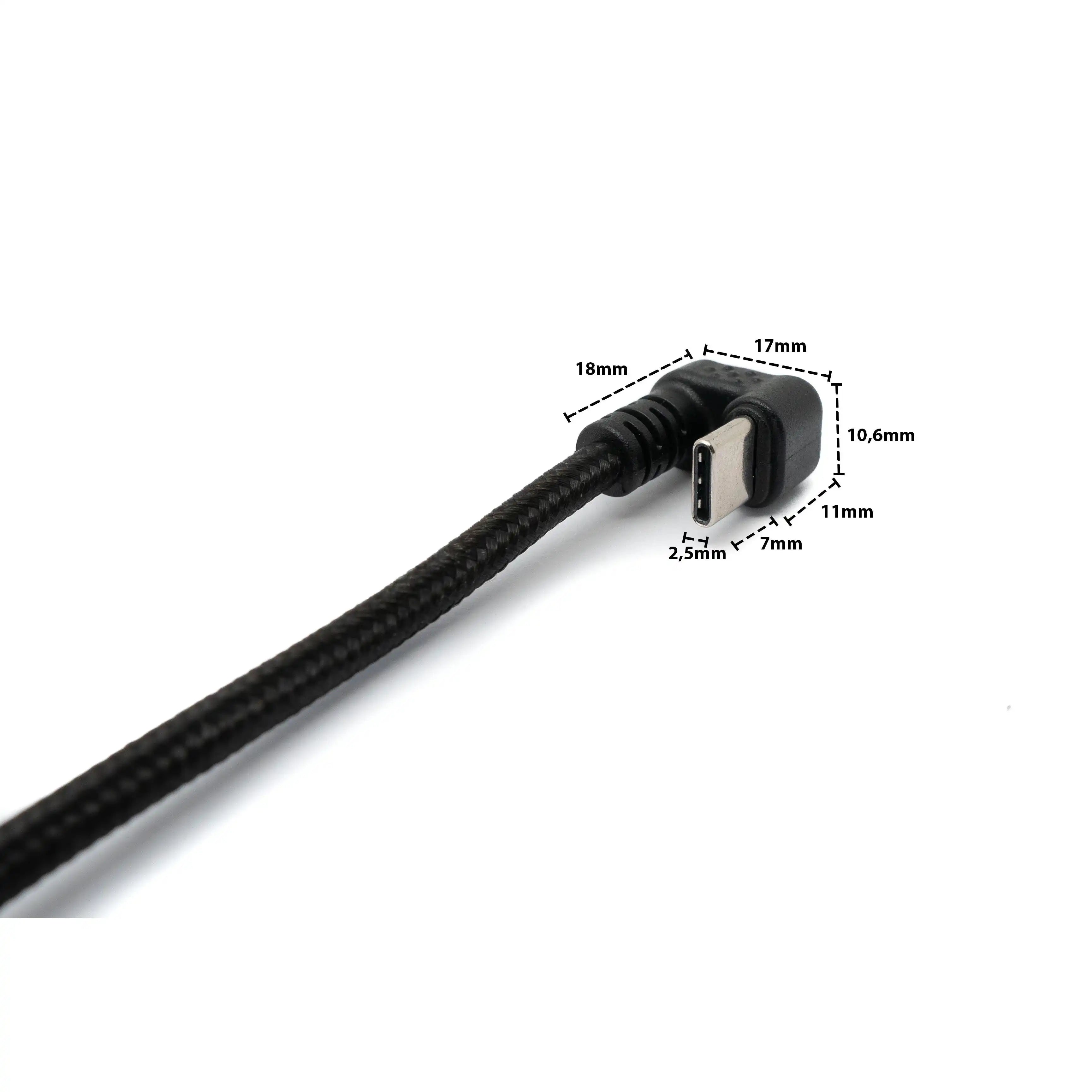 SYSTEM-S USB 3.1 U Turn Kabel Mit 180 Grad Biegung Typ C Auf USB Typ A Geflochten 150 cm