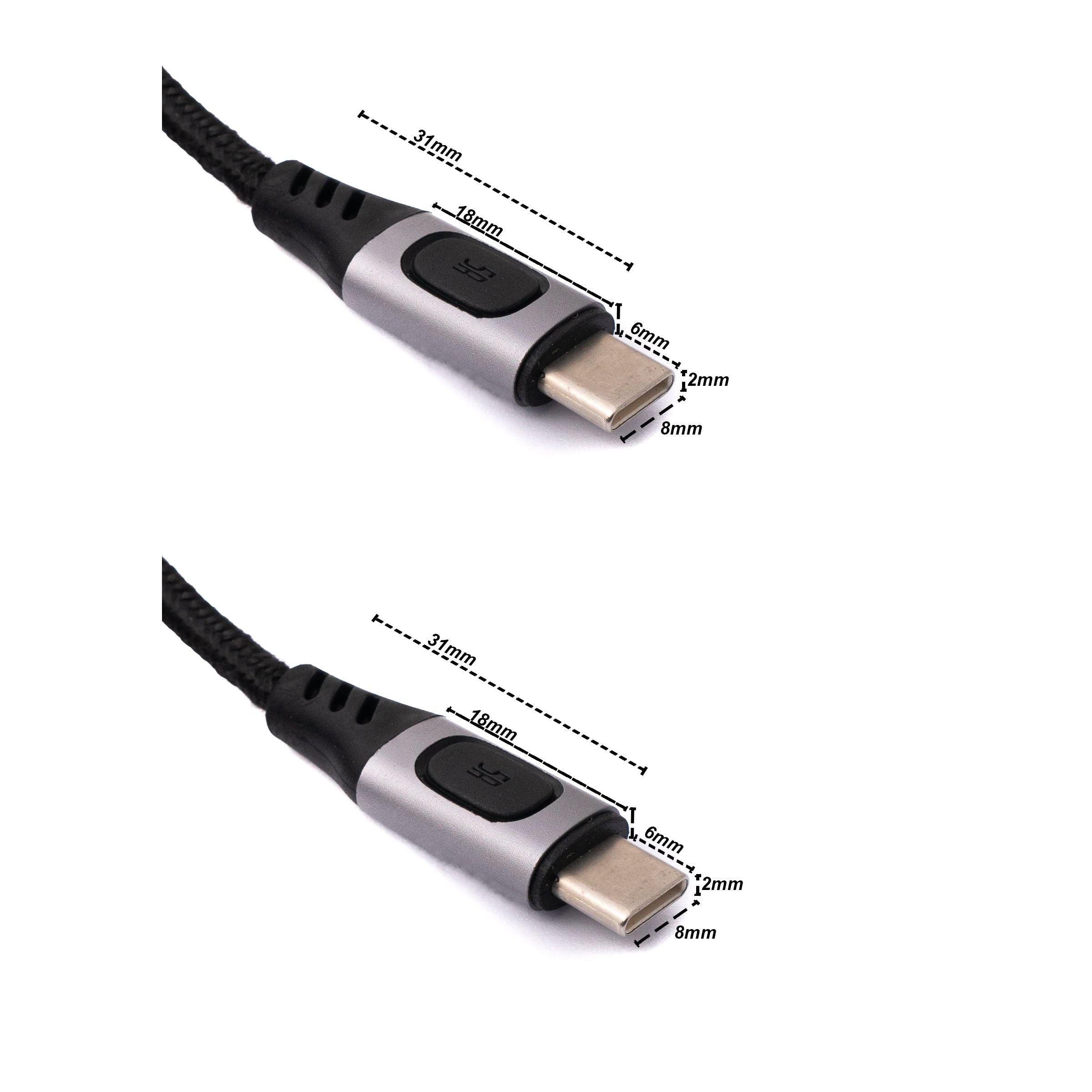 SYSTEM-S USB 3.1 Gen 2 Kabel 150 cm Typ C Stecker zu Stecker geflochten