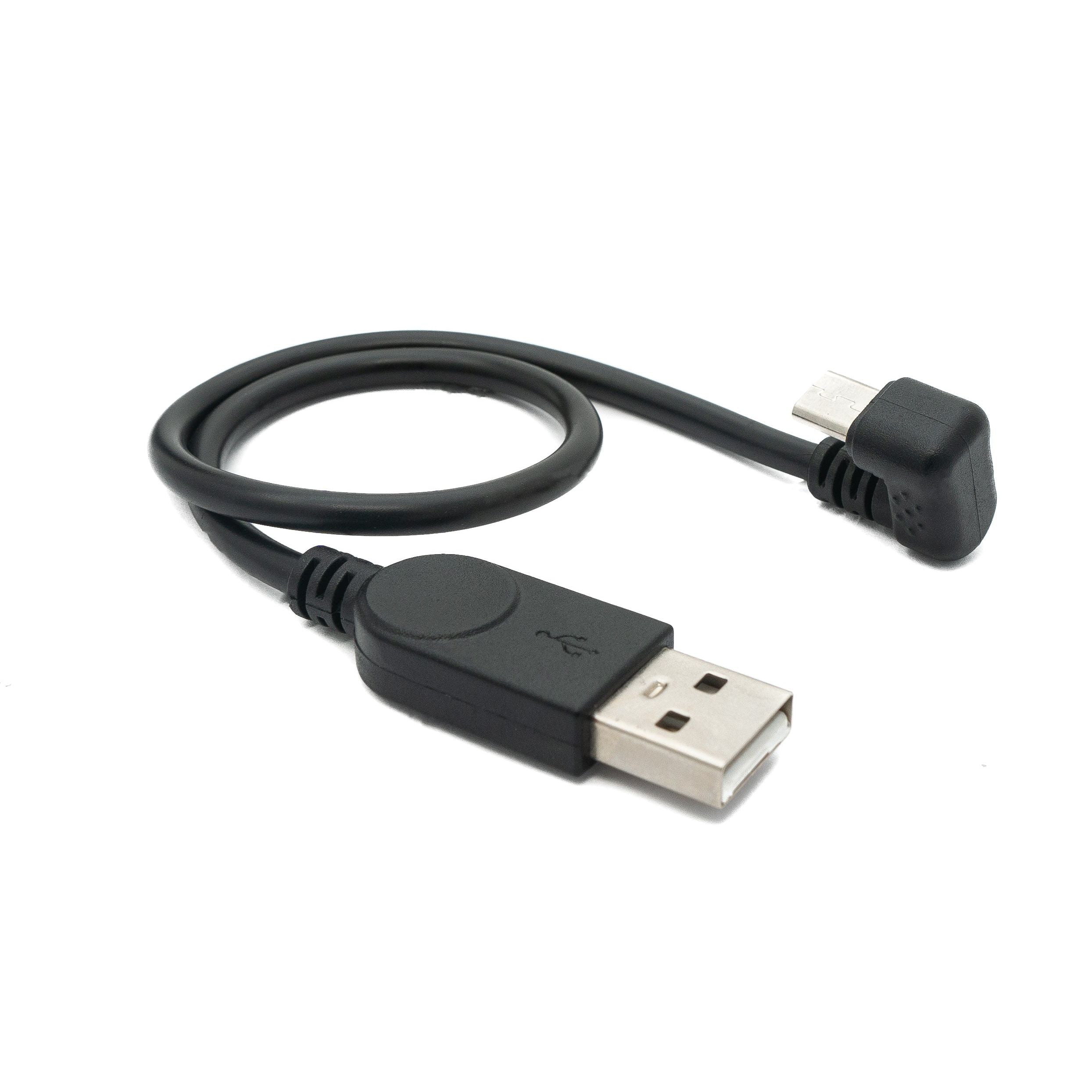 System-S USB 2.0 Kabel 30 cm Micro-B Zu USB Typ A 180 Grad Winkel Schwarz Lade Und Datenkabel