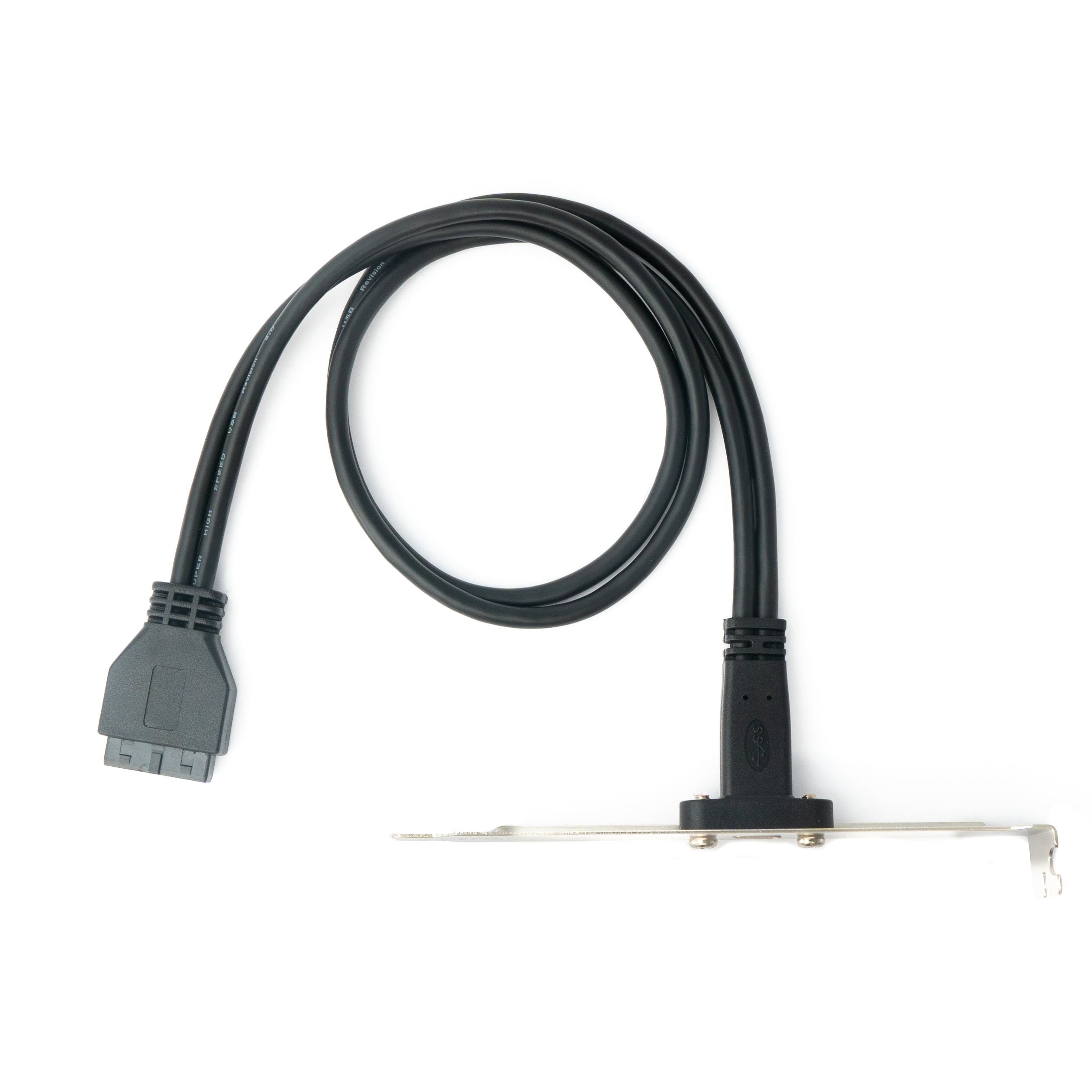 SYSTEM-S USB 3.1 Kabel Typ C Buchse Auf 20-Pin PCI Stecker 50 cm Schwarzes Kabel